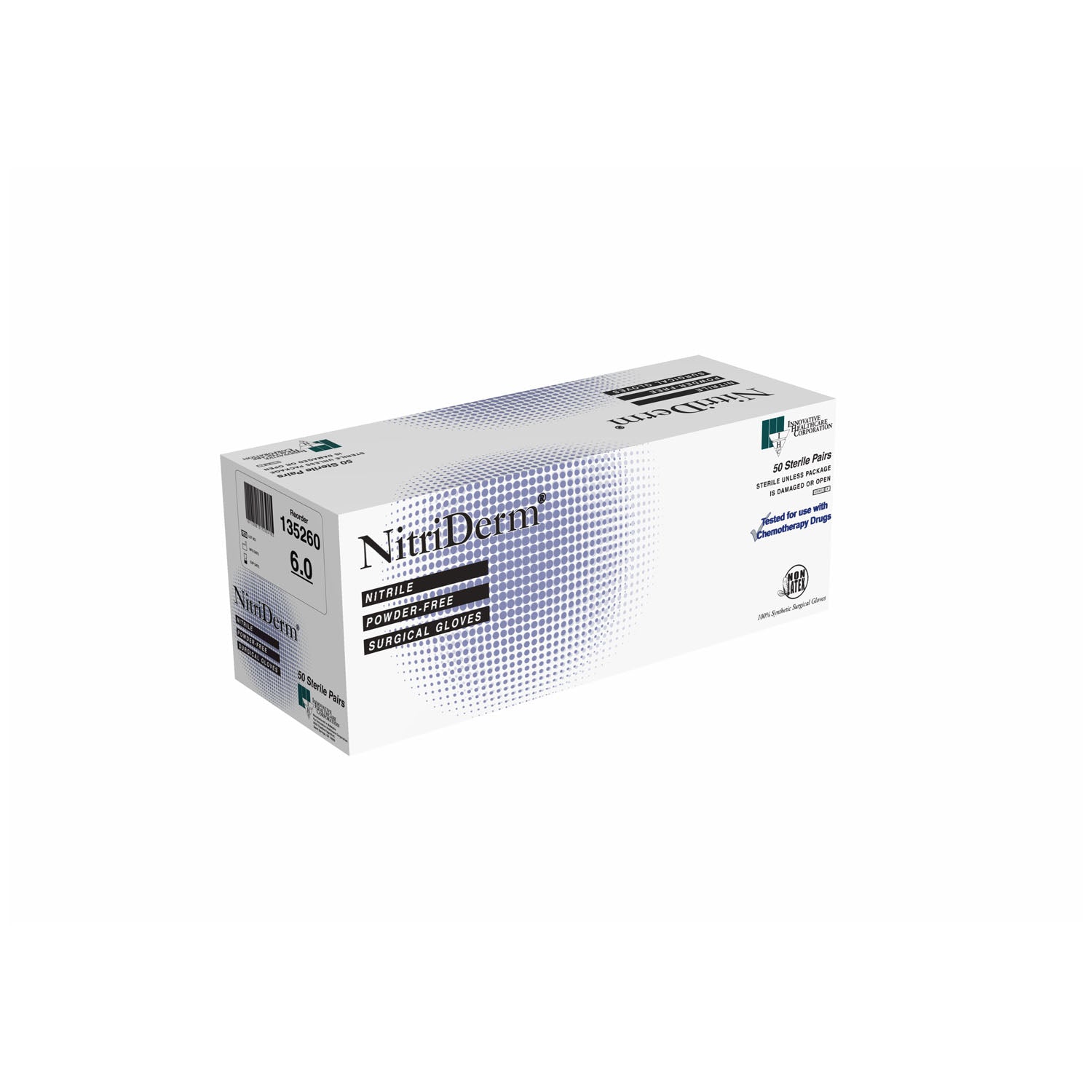 135260 - Innovative Healthcare Corp., Inc. - Gloves, Surgical, Size 6, Nitrile, Sterile, PF, Textured, 50 pr/bx, 4 bx/cs (56 cs/plt)    , cs