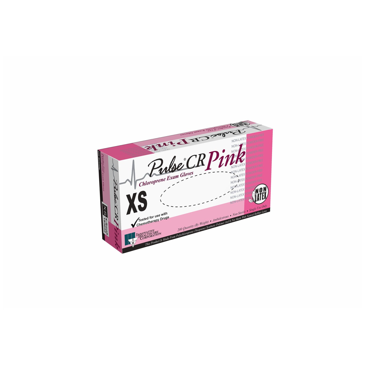 193052 - Innovative Healthcare Corp., Inc. - 醫用手套，XS碼，聚氯丁橡膠，非無菌，PF，紋理，粉紅色，200只/盒，10盒/箱（50箱/托盤），箱裝