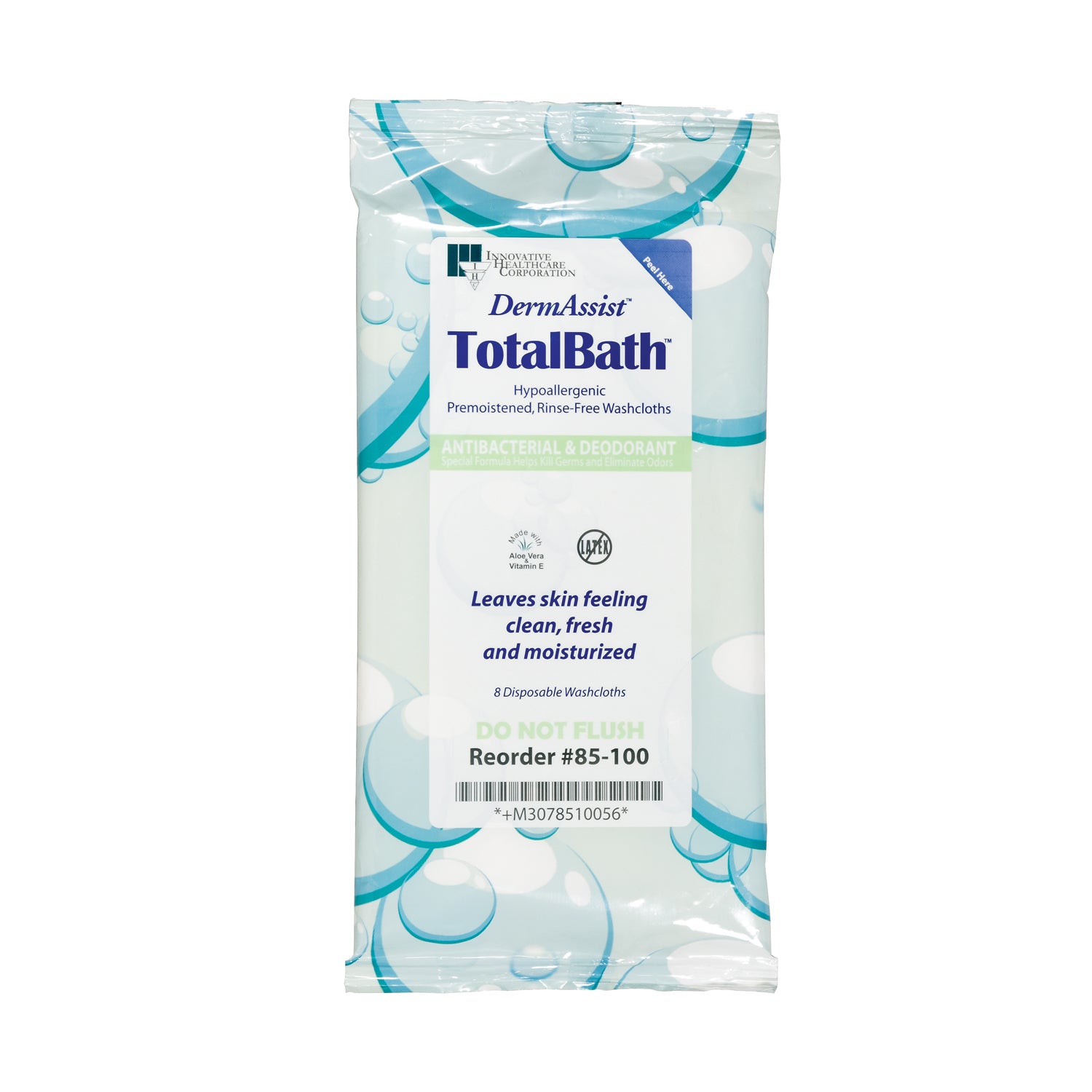 85-100 - Innovative Healthcare Corp., Inc. - Bath Cloth, Standard Weight, Antibacterial, Deodorant, Clean Scent, Moisturizing, 8/pk, 30 pk/cs    , cs