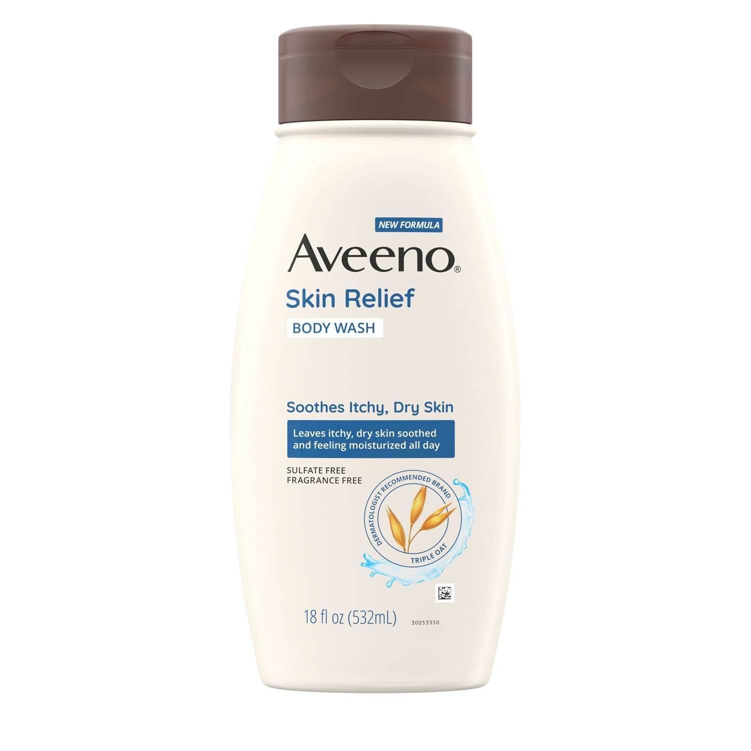117030 - Kenvue - Gel de baño Skin Relief, sin fragancia, 18 onzas líquidas, 3/caja, 4 cajas/caja (solo EE. UU. continentales e HI) (Precios sujetos a cambios sin previo aviso), caja