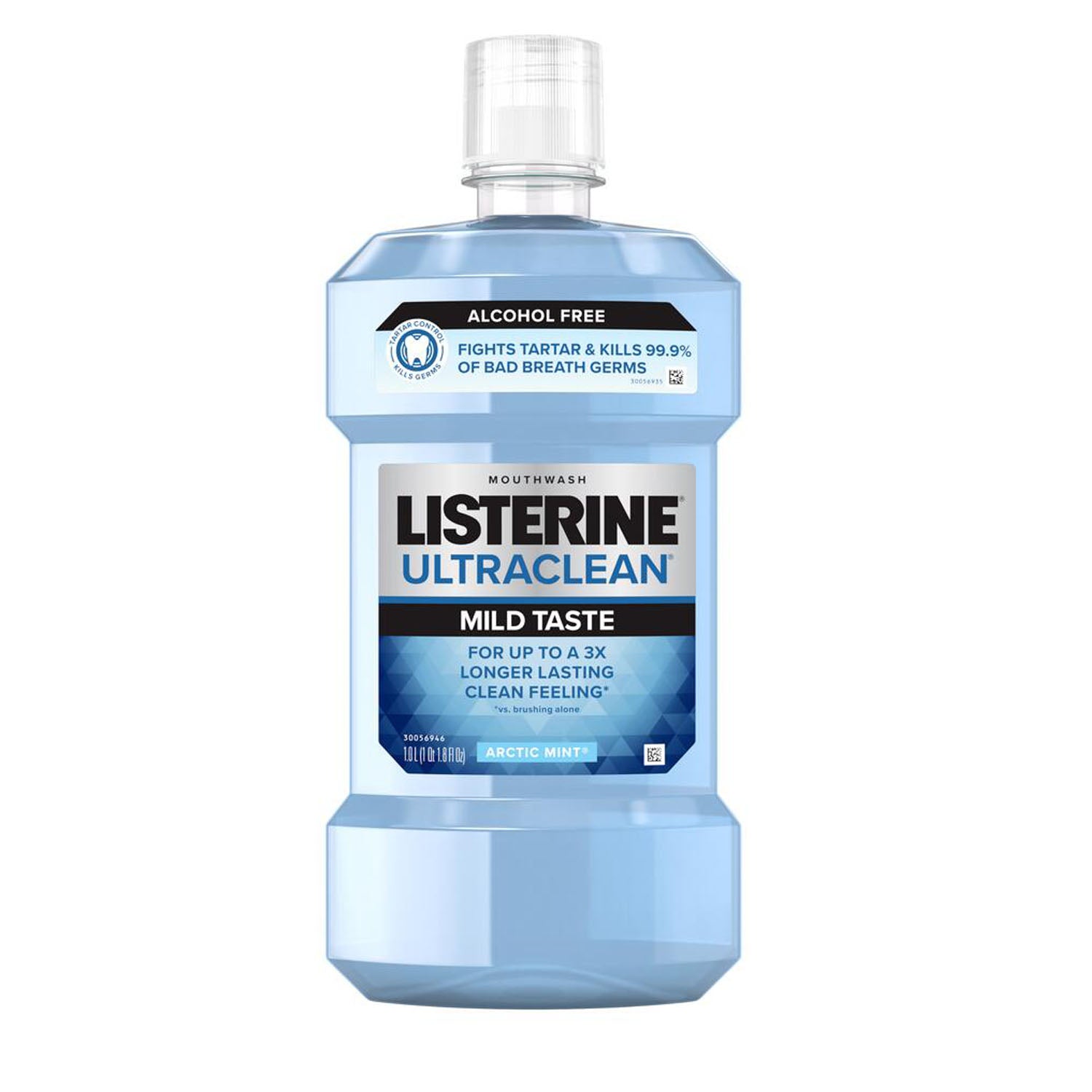 38636 - Kenvue - Enjuague bucal Listerine Ultra Clean®, sin alcohol, menta ártica, 1 l, 6 cajas (solo EE. UU. continental e Irlanda del Norte) (Precios sujetos a cambios sin previo aviso), caja