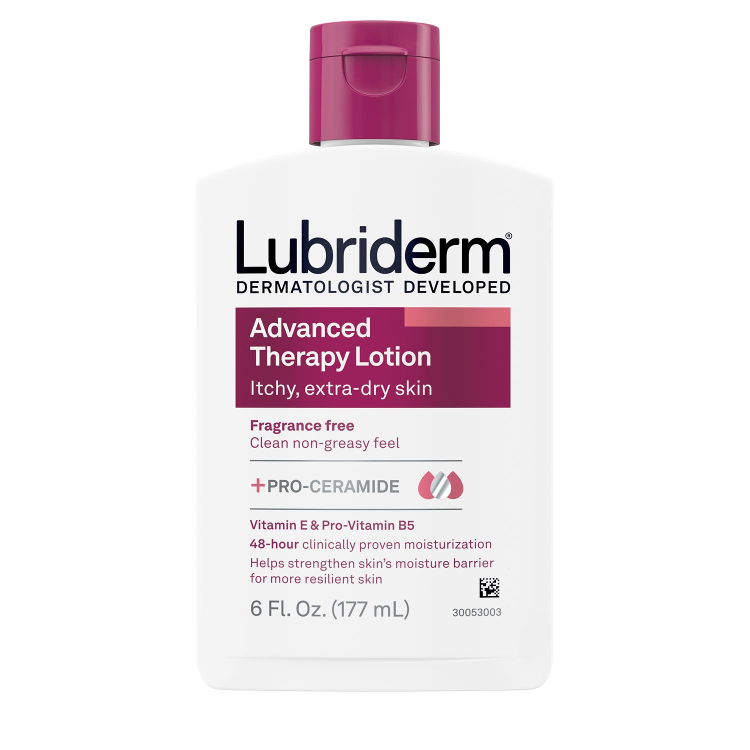48231 - Kenvue - Lubriderm, Terapia avanzada, 6 oz, 12/caja (solo EE. UU. continental + HI) (Precios sujetos a cambios sin previo aviso), caja
