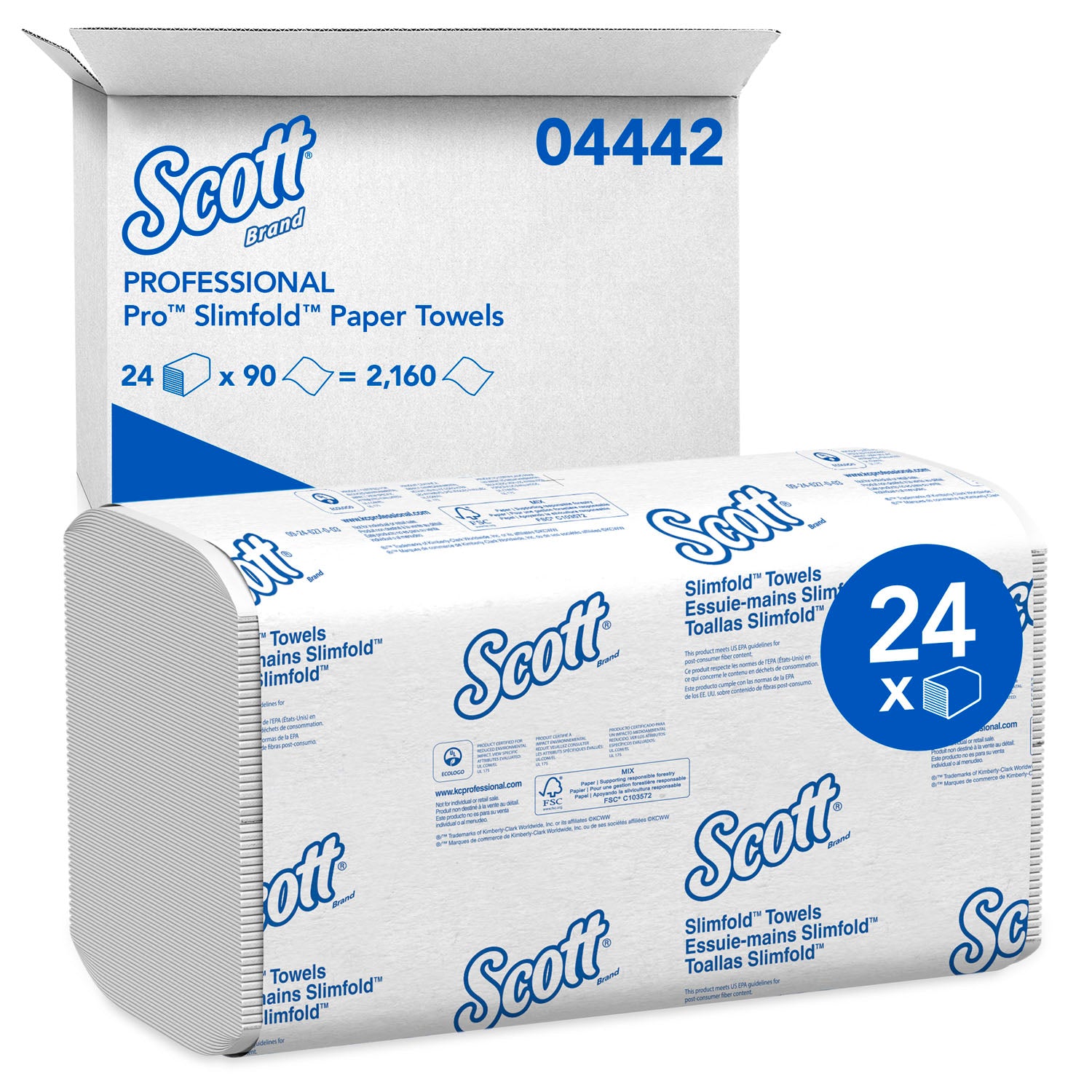04442 - Kimberly-Clark Professional - White Towel, 7½" x 11.6", 90/pk, 24 pk/cs (51 cs/plt) (091438) (Products cannot be sold on Amazon.com or any other 3rd party site) (US Only)     , cs