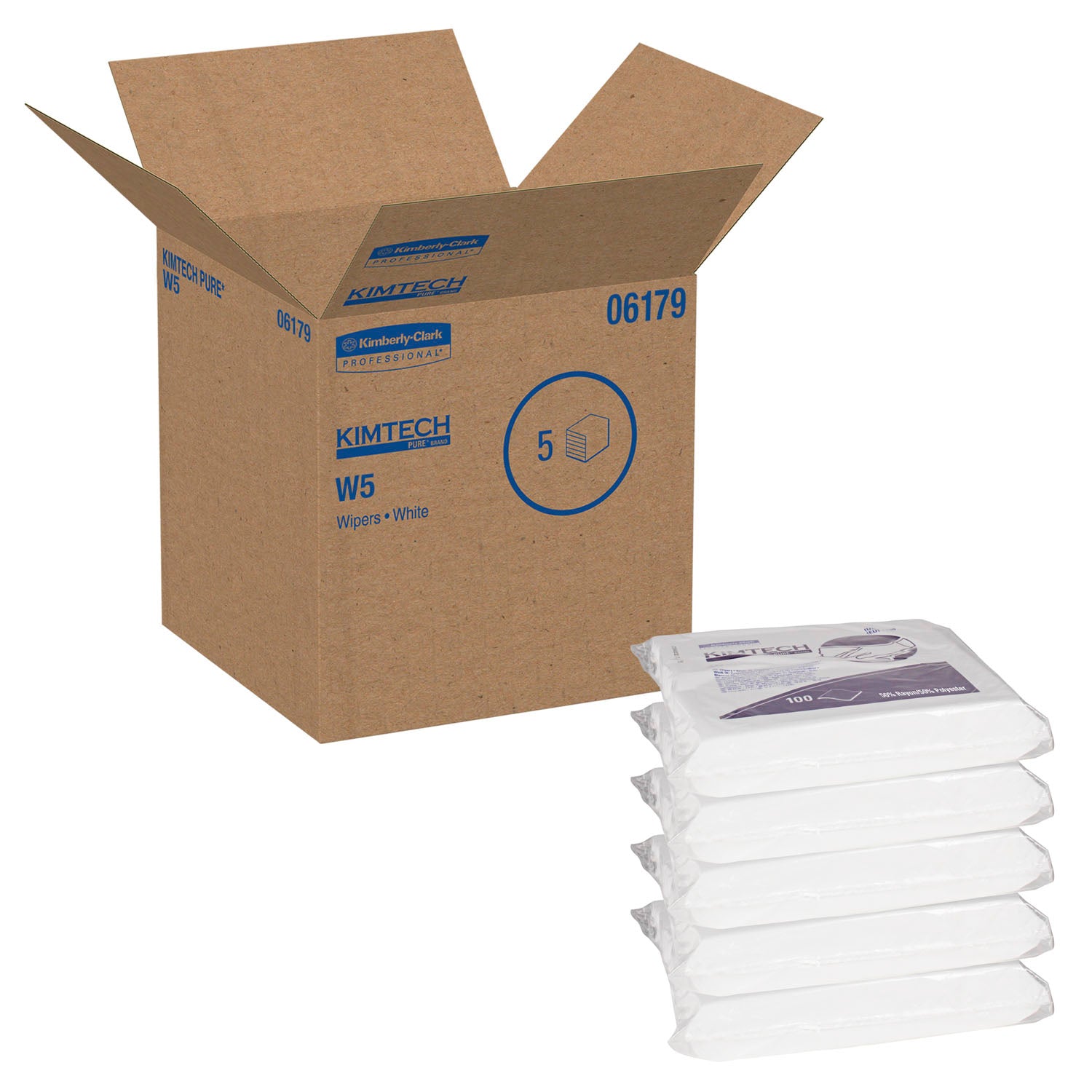 06179 - Kimberly-Clark Professional - KIMTECH PURE W5 Critical Task Wiper, White, 9" x 9", 100/bg, 5 bg/cs (Products cannot be sold on Amazon.com or any other 3rd party site) (US Only)    , cs