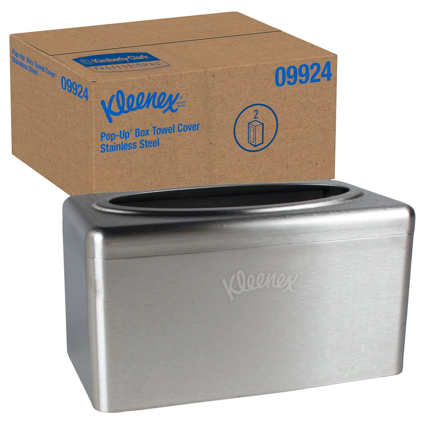 09924 - Kimberly-Clark Professional - Box Towel Cover, Stainless Steel, 10.4"W x6.1"H x 5.4"D, 2/cs (Products cannot be sold on Amazon.com or any other 3rd party site) (DROP SHIP ONLY) (US Only)    , cs