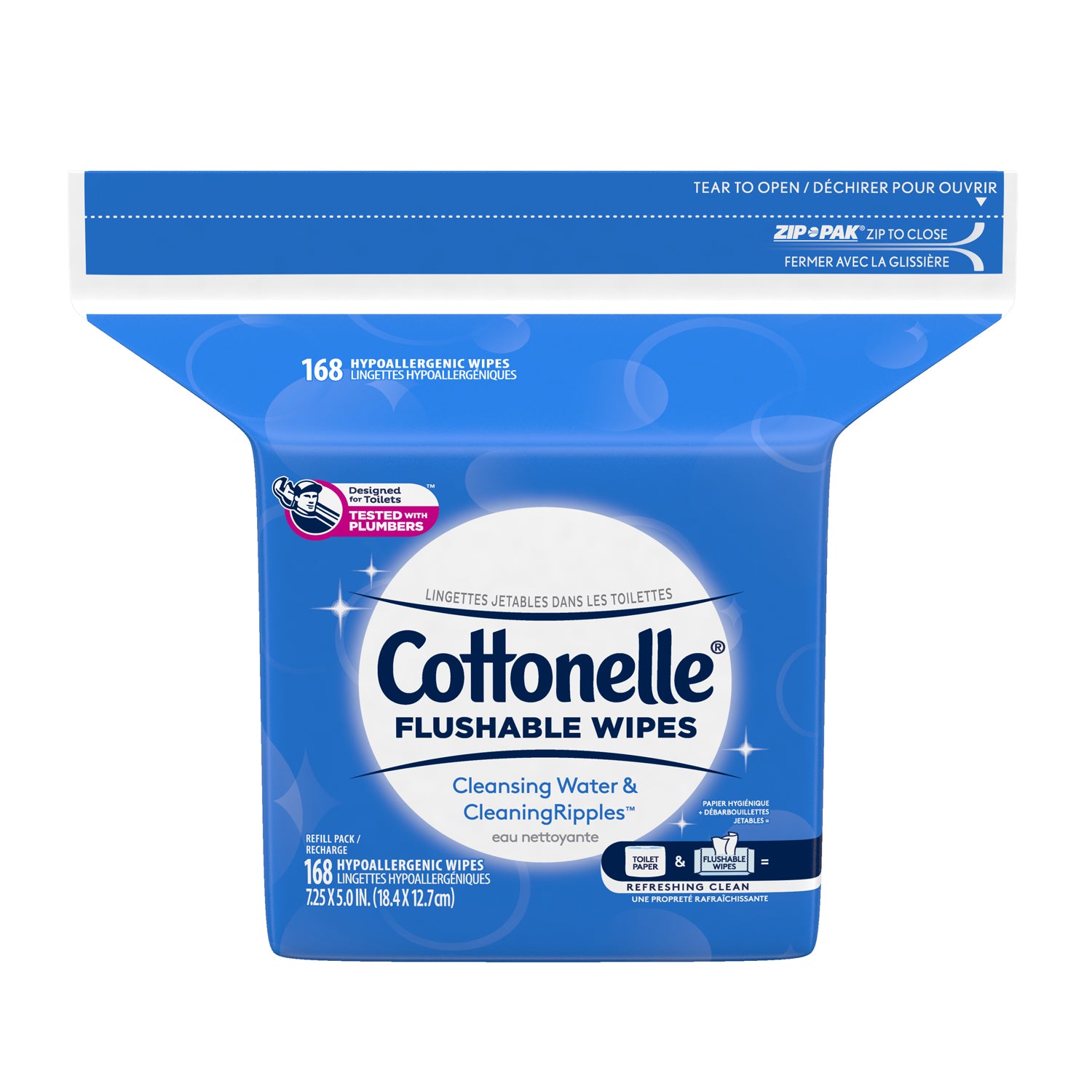 10358 - Kimberly-Clark Consumer - Cleansing Cloths, Flushable, Refill, 168/pk, 8pk/cs (US Only) (Manufacturer Allocation)    , cs