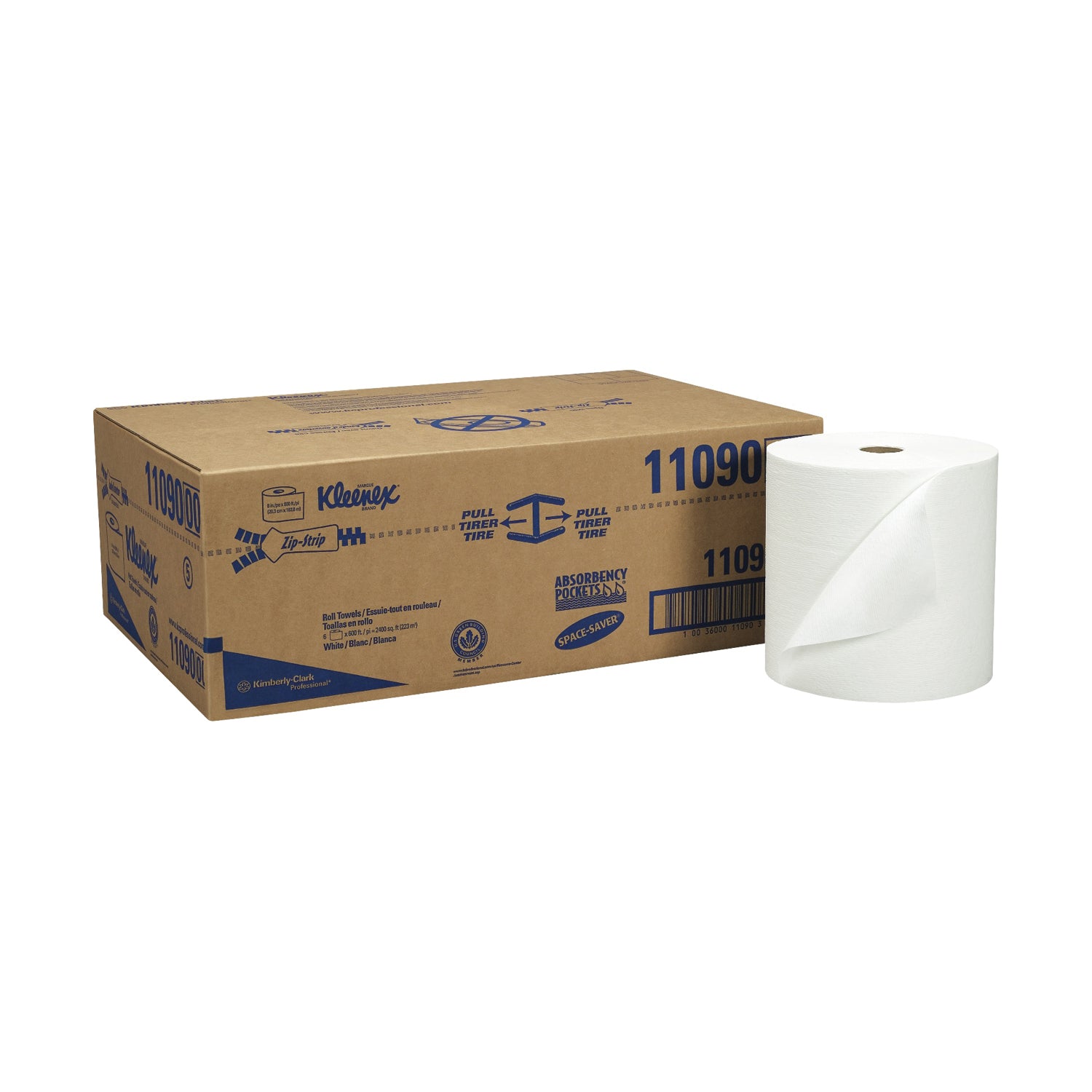11090 - Kimberly-Clark Professional - Kleenex® Hard Roll Towels, 8" x 600', White, 6 rolls/cs (Products cannot be sold on Amazon.com or any other 3rd party site) (US Only)    , cs