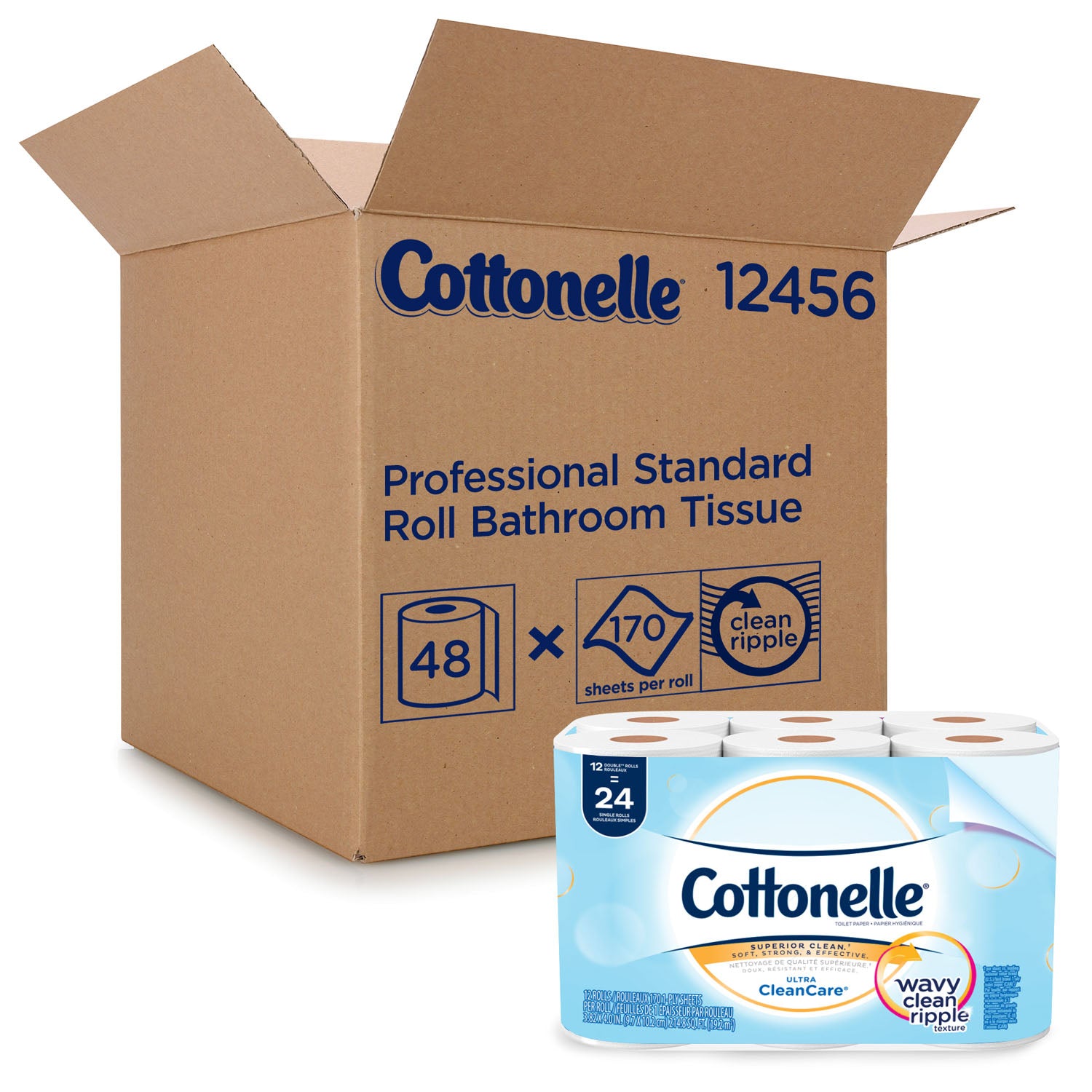 12456 - Kimberly-Clark Professional - Cottonelle® Ultra Soft Bath Tissue, White, 12/pk, 4 pk/cs (30 cs/plt) (Products cannot be sold on Amazon.com or any other 3rd party site) (US Only)    , cs