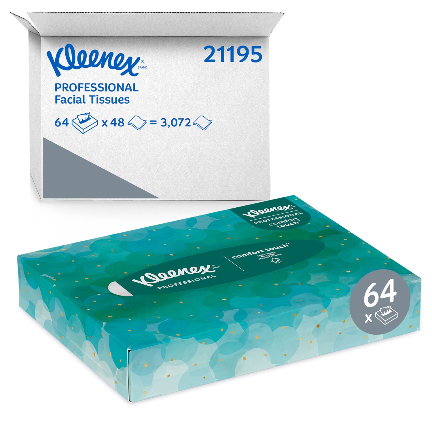 21195 - Kimberly-Clark Professional - Kleenex® Jr. Facial Tissue, 8.4" x 5.8", 2-Ply, White, 48 sheets/ctn, 64 ctns/cs (60 cs/plt) (Products cannot be sold on Amazon.com or any other 3rd party site) (US Only)    , cs