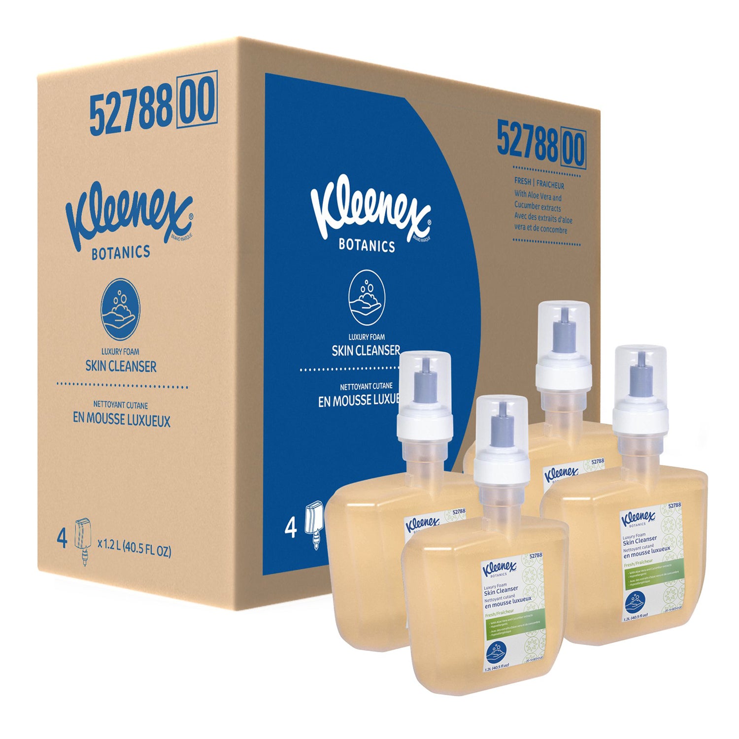 52788 - Kimberly-Clark Professional - Kleenex® Botanics Luxury Foam Skin Cleanser, Clear, Fresh Scent, 1.2 L Bottle, 4/cs (Products cannot be sold on Amazon.com or any other 3rd party site) (US Only)    , cs