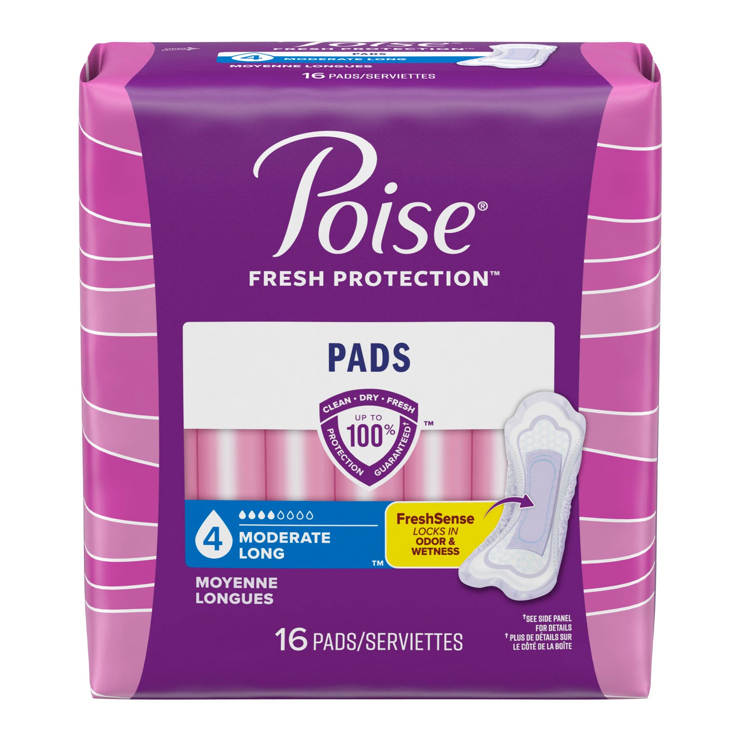 19566 - Kimberly-Clark Consumer - Poise Moderate Extra Coverage Pads, 16/pk, 6 pk/cs  (US Only)    , cs