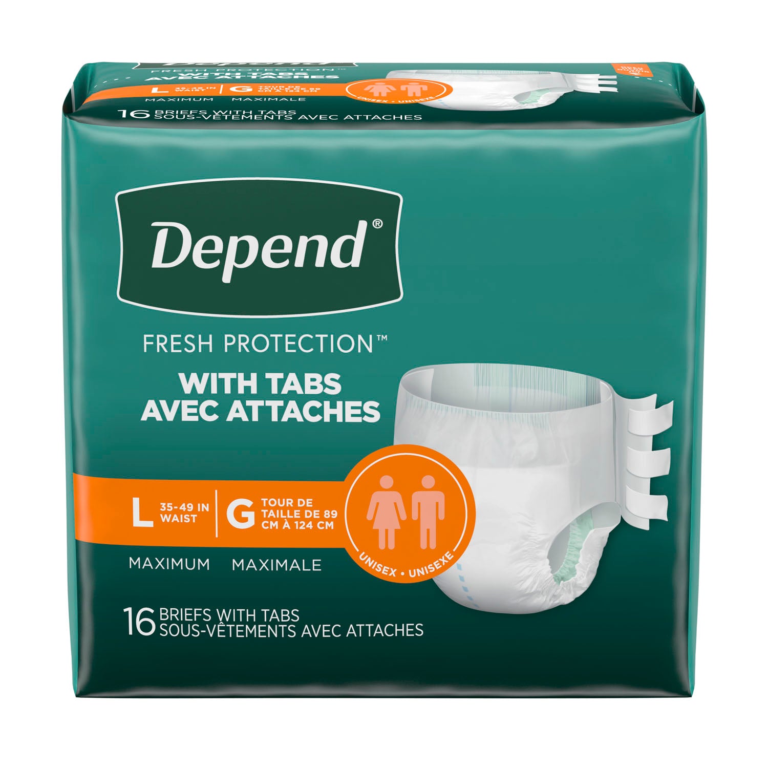 35458 - Kimberly-Clark Consumer - Overnite Briefs, Maximum Absorbency, Large/ X-Large, 16/pkg, 3 pkg/cs (US Only)    , cs