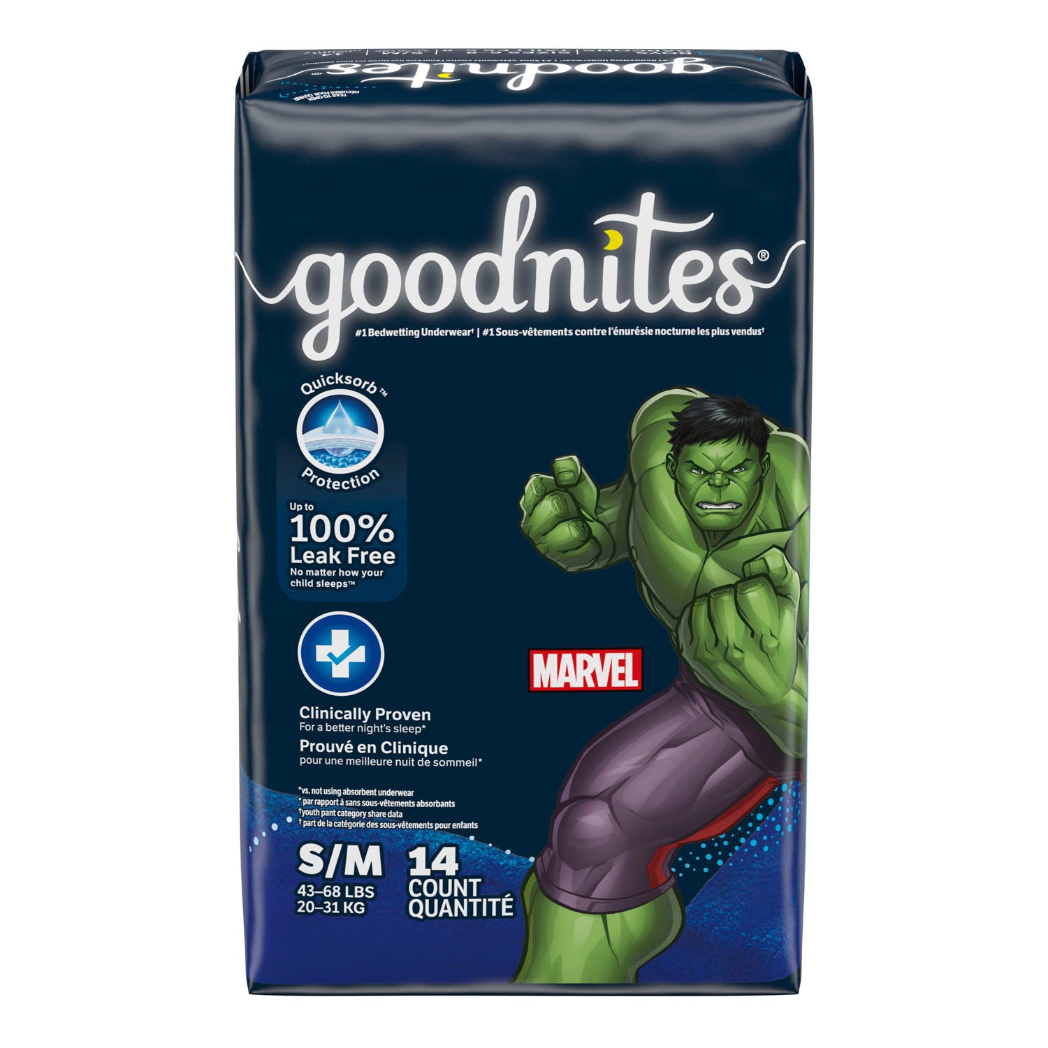 41313 - Kimberly-Clark Consumer - Pantalones para jóvenes, niño, talla pequeña/mediana, talla grande, paquete de 14, paquete de 4/caja (solo EE. UU.), caja