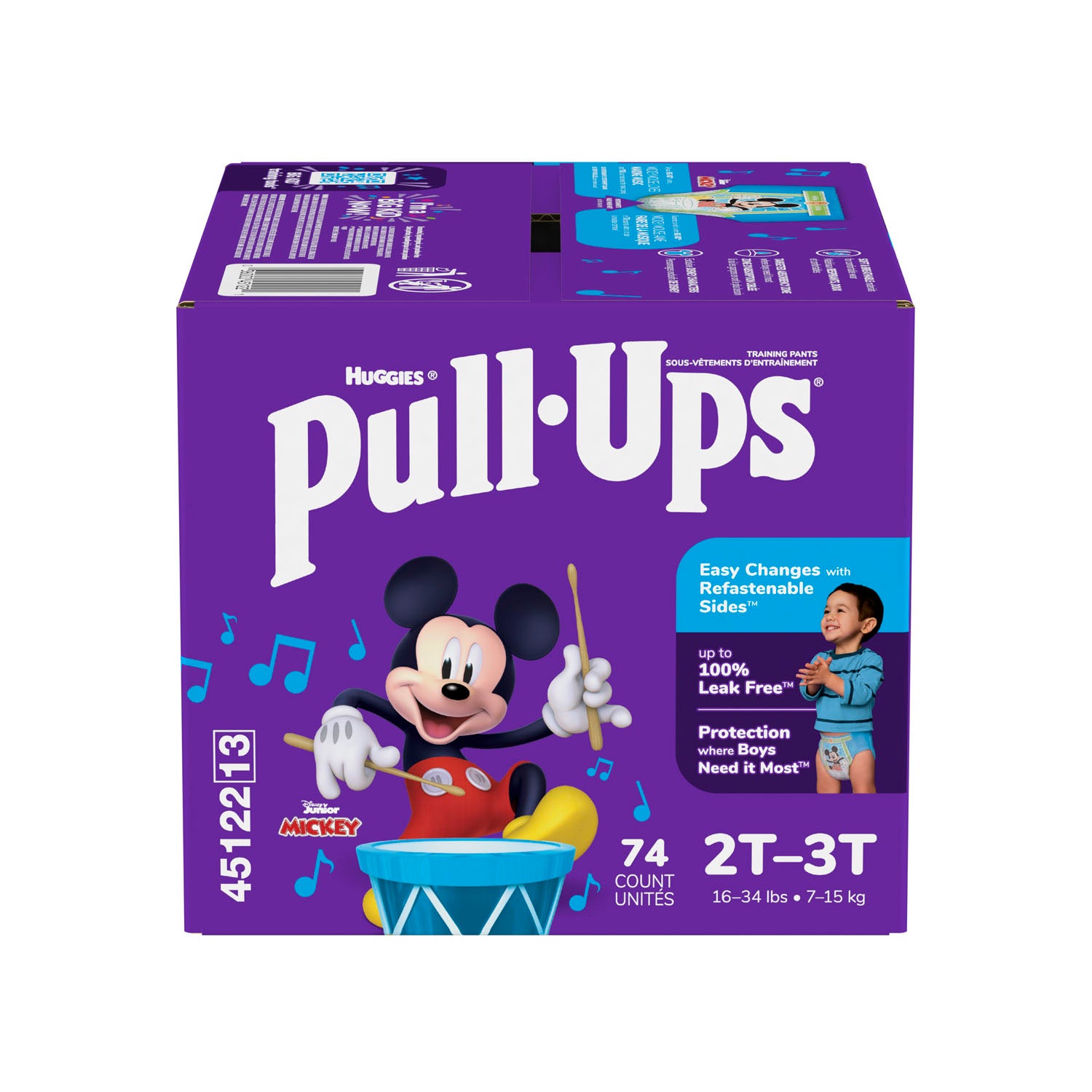 45122 - Kimberly-Clark Consumer - Training Pants, 2T-3T, Boys Giga Pack, 74/pk, 1 pk/cs (US Only)    , cs