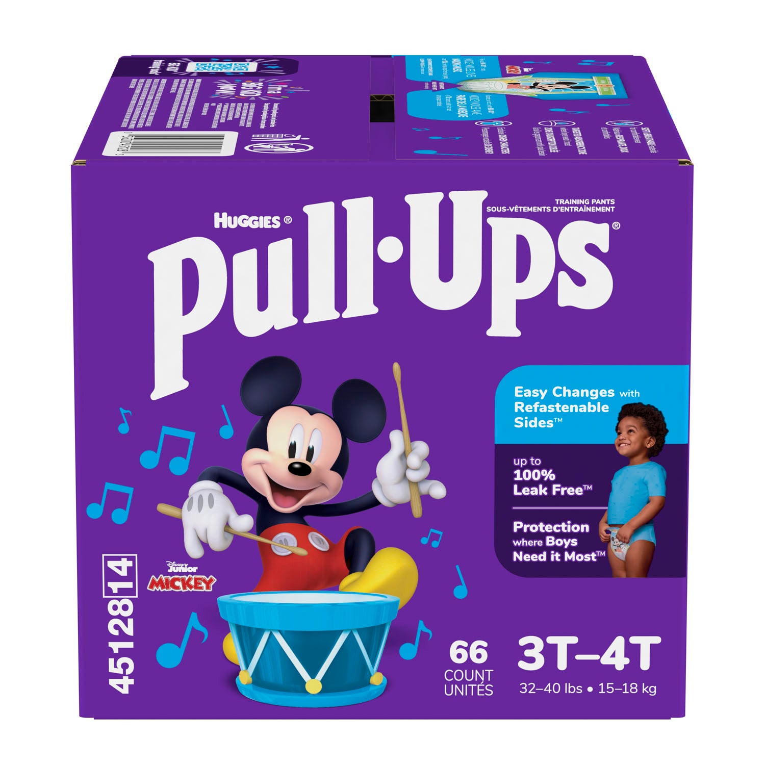 45128 - Kimberly-Clark Consumer - Training Pants, 3T-4T, Boys Giga Pack, 66/pk, 1 pk/cs (US Only)    , cs