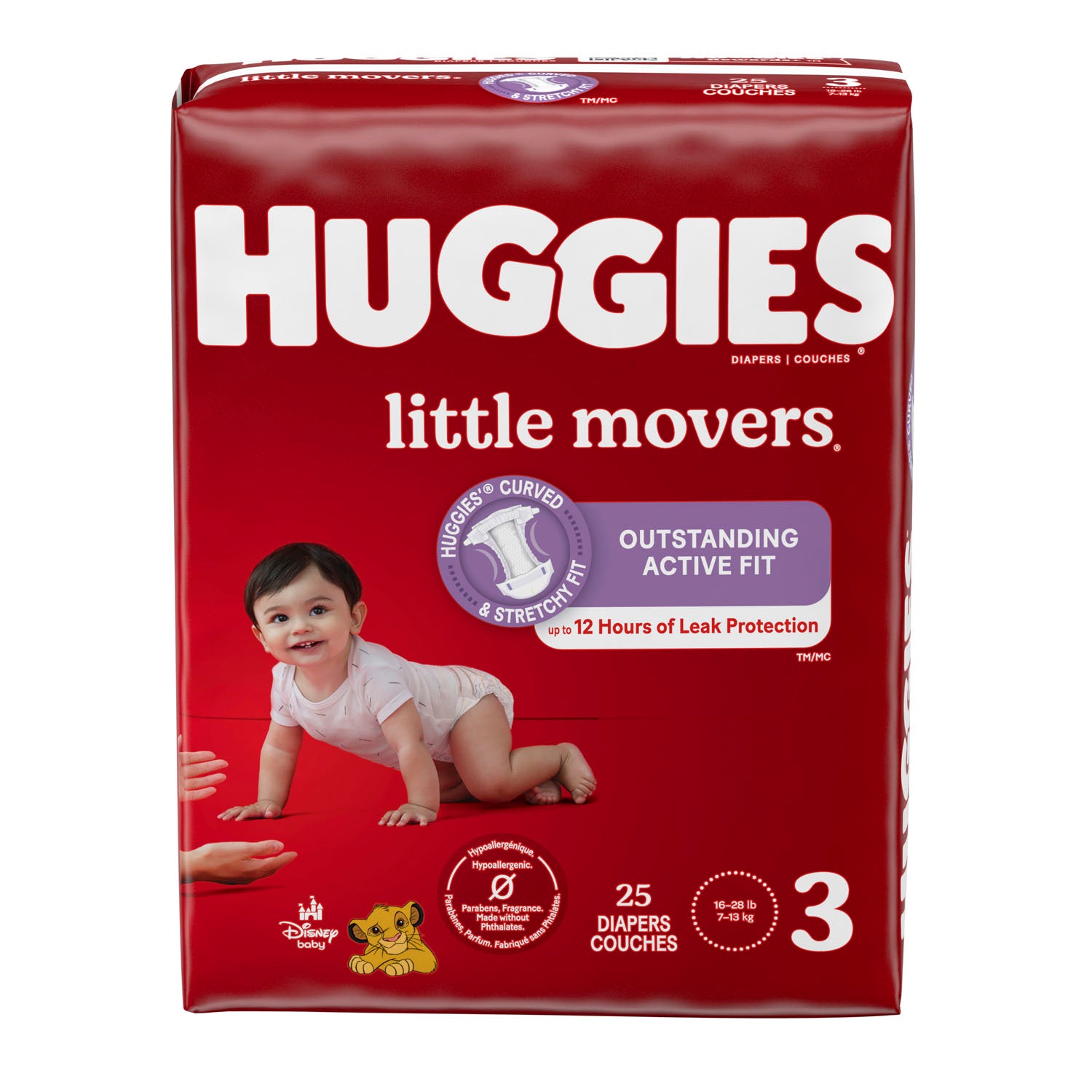 49678 - 金佰利消費品 - Little Movers，3號，超大包裝，25個/包，4包/箱（僅限美國），箱