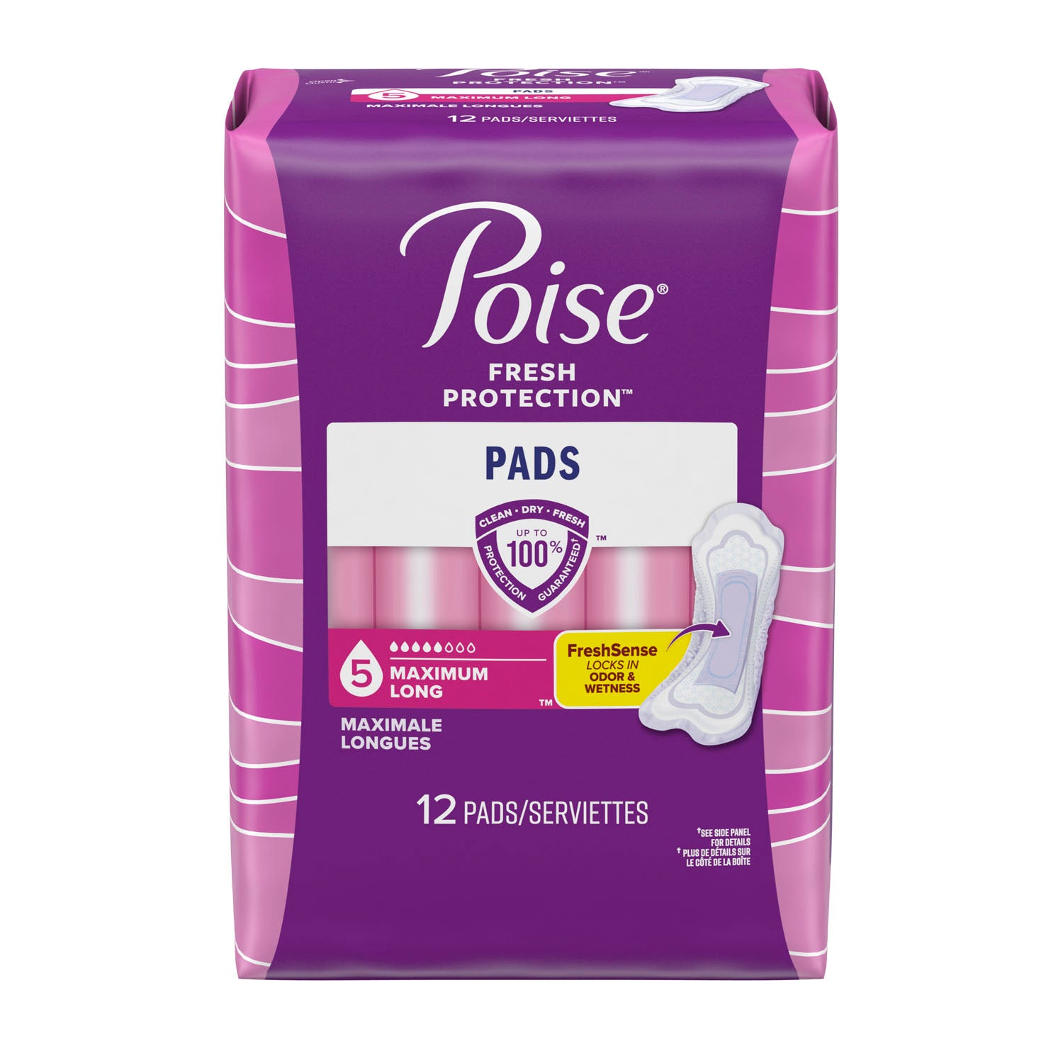 51508 - Kimberly-Clark Consumer - Toallas higiénicas Poise, Maximum, largas, paquete de 12, paquete de 4/caja (solo EE. UU.), caja
