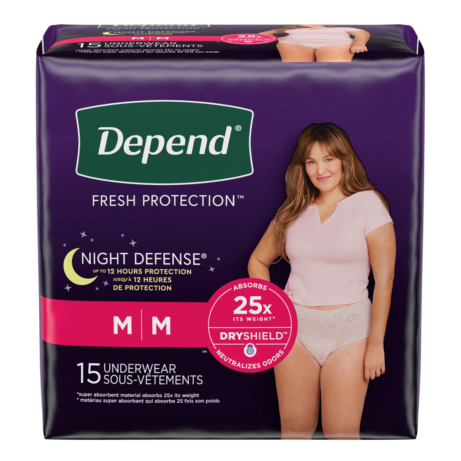 51703 - Kimberly-Clark Consumer - Underwear, Overnight, Medium, Women, 15/pk, 4 pk/cs (US Only)    , cs