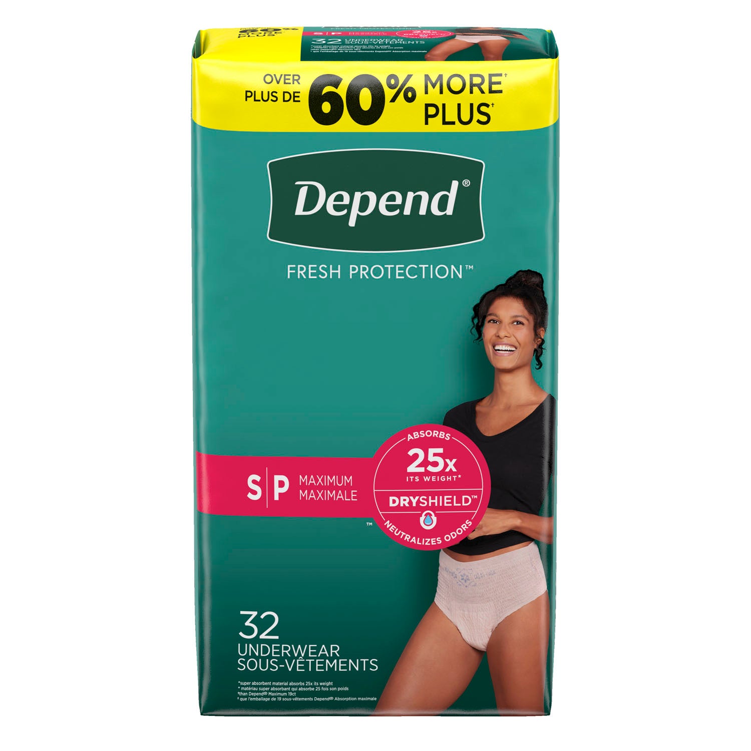 53741 - Kimberly-Clark Consumer - Underwear, Maximum Absorbency, Small, Women, Blush, 32/pk, 2 pk/cs (US Only)    , cs