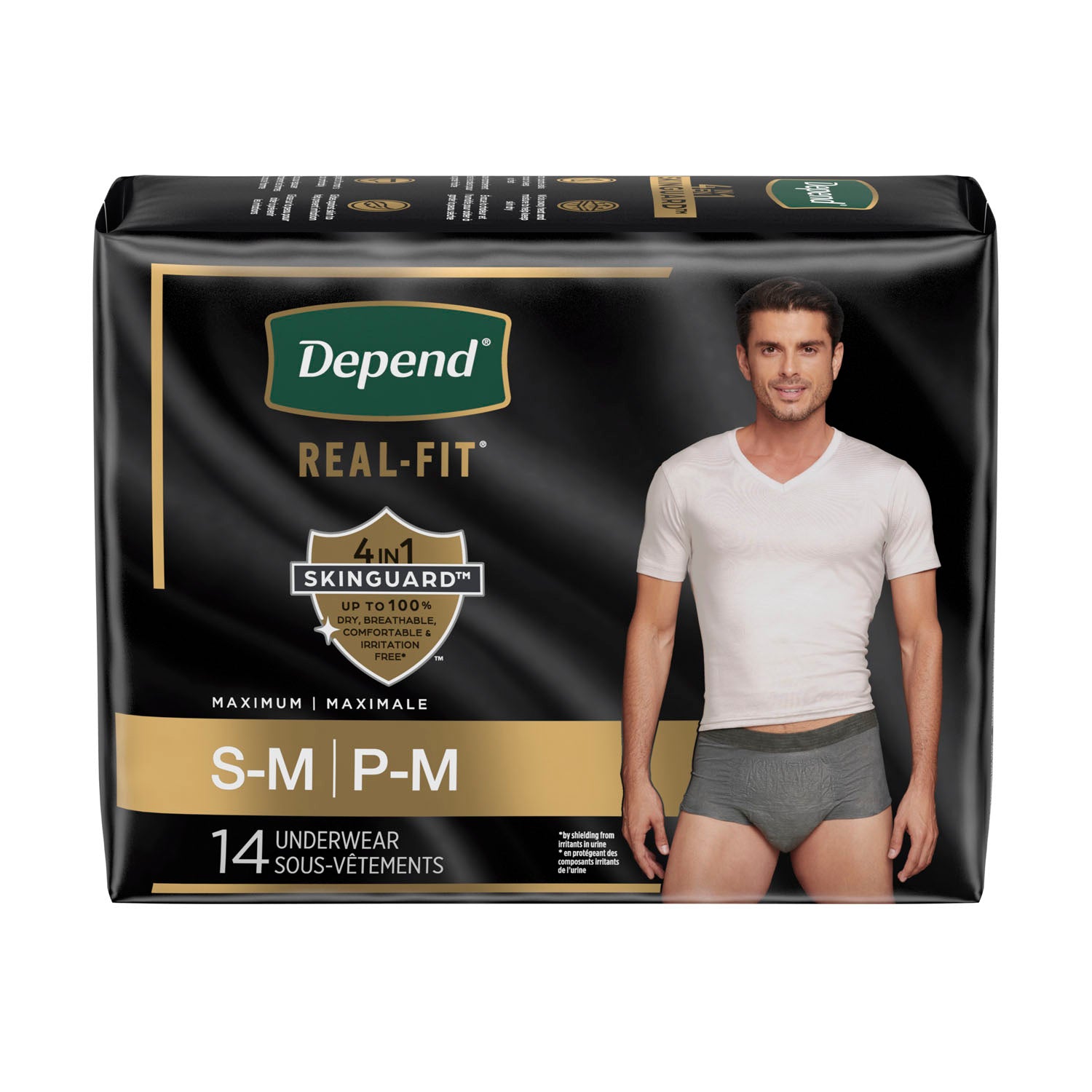 55426 - Kimberly-Clark Consumer - Ropa interior de ajuste perfecto, para hombre, adulto, talla pequeña/mediana, desechable, alta absorción, paquete de 14, paquete de 2 por caja (solo EE. UU.)