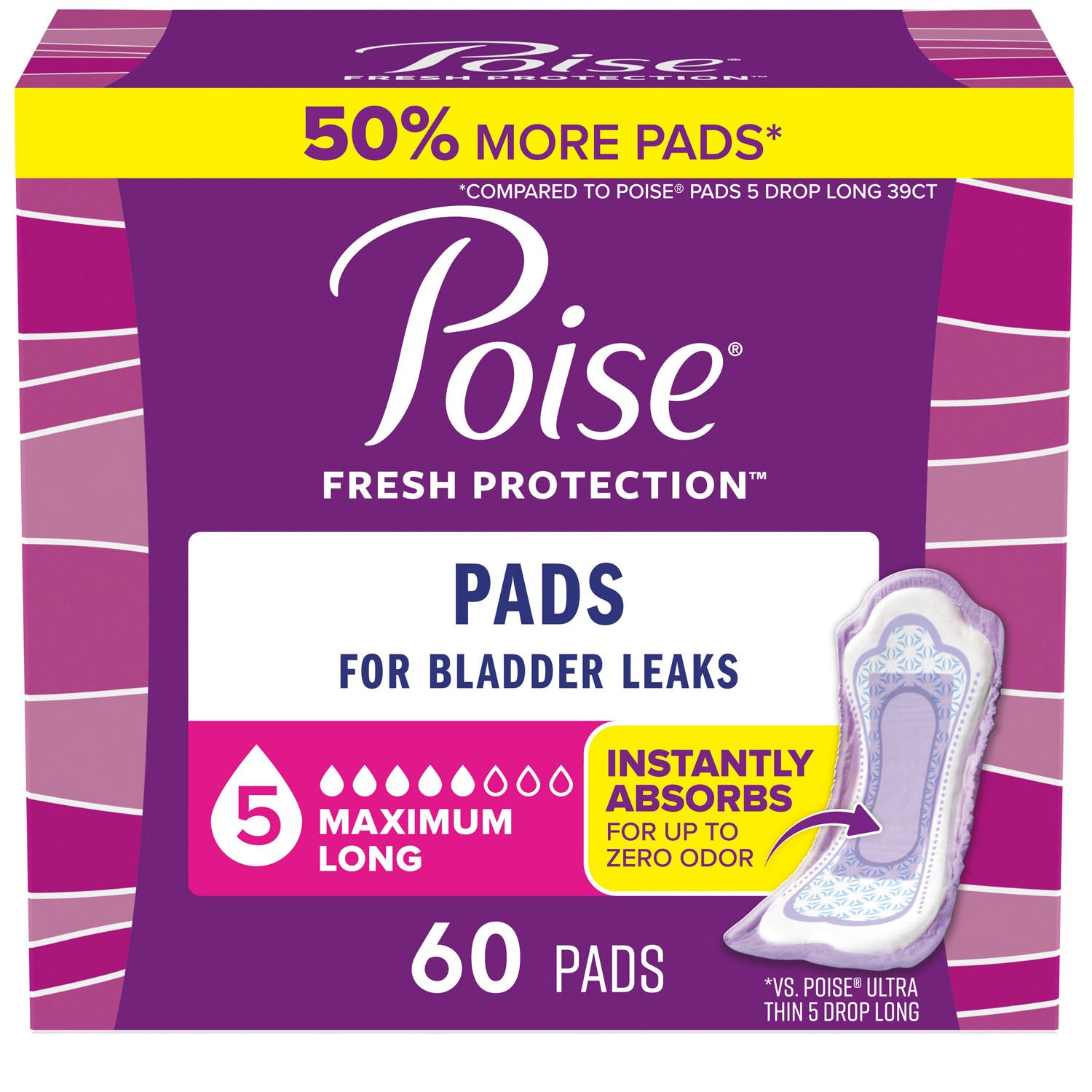 56381 - Kimberly-Clark Consumer - Poise Pads, Maximum, Long, 60/pk, 2pk/cs (US Only)    , cs