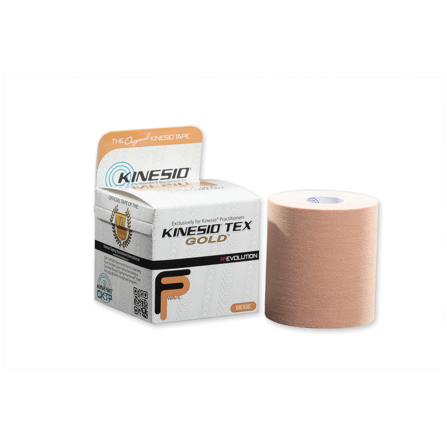 GKT15034FP - Kinesio Holding Corporation - 金色FP膠帶，3吋 x 5.5碼，米色，4卷/盒（產品不得在Amazon.com或任何其他第三方平台銷售）（090306），盒