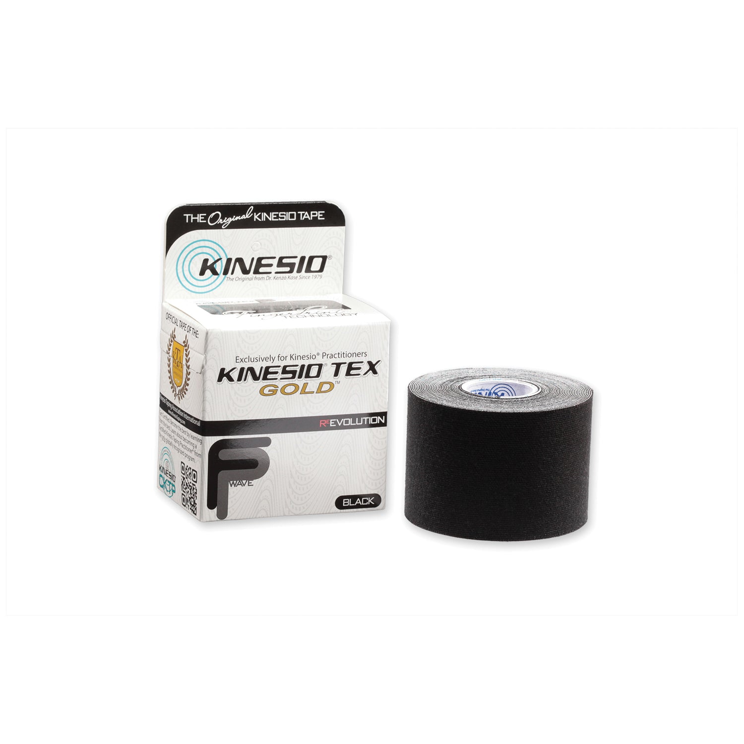 GKT45024FP - Kinesio Holding Corporation - 金色FP膠帶，2吋 x 5.5碼，黑色，6卷/盒（產品不得在Amazon.com或任何其他第三方平台銷售）（090309），盒