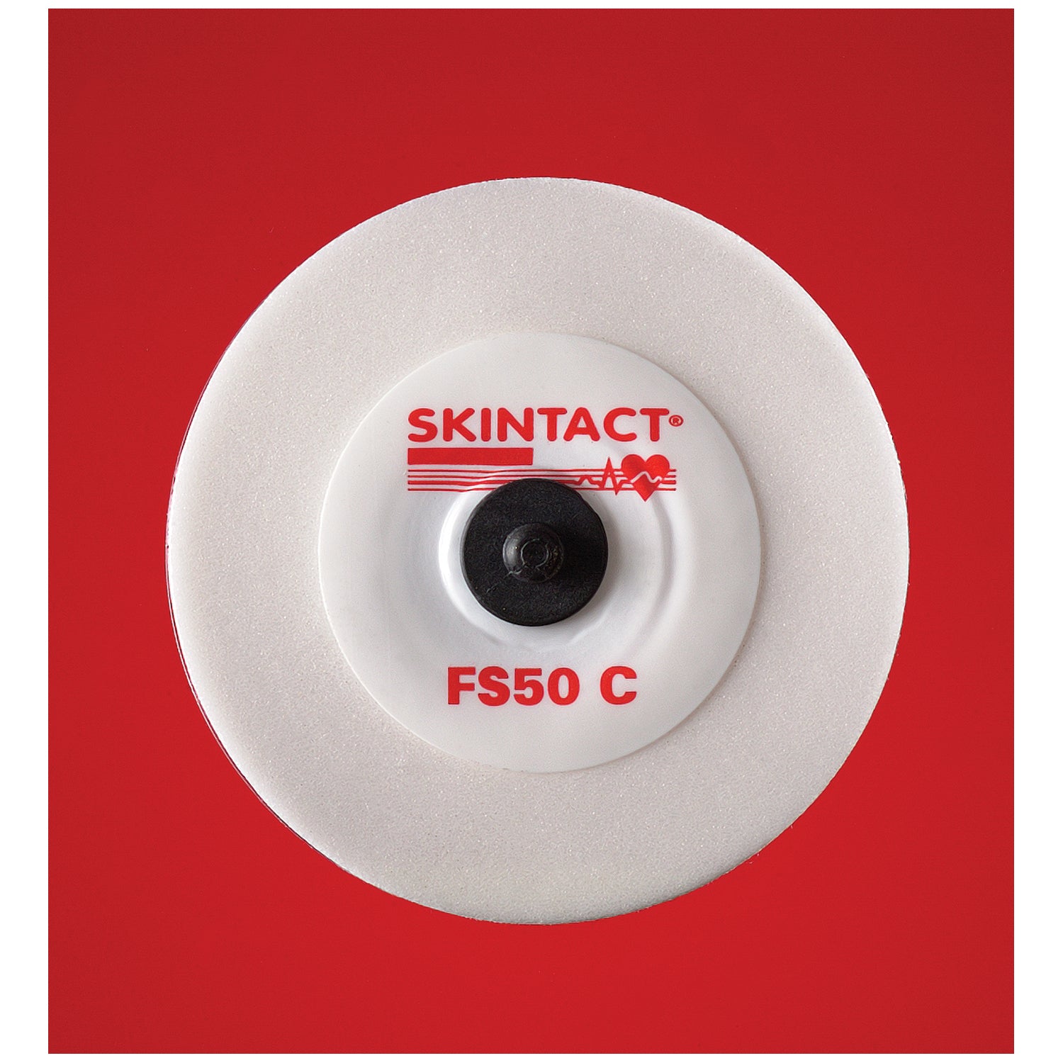 FS-50C - Leonhard Lang - Electrodo de ECG para prueba de esfuerzo, 50 mm, radiotransparente, espuma, perno de carbono, diaforético, hipoalergénico, 1200/caja