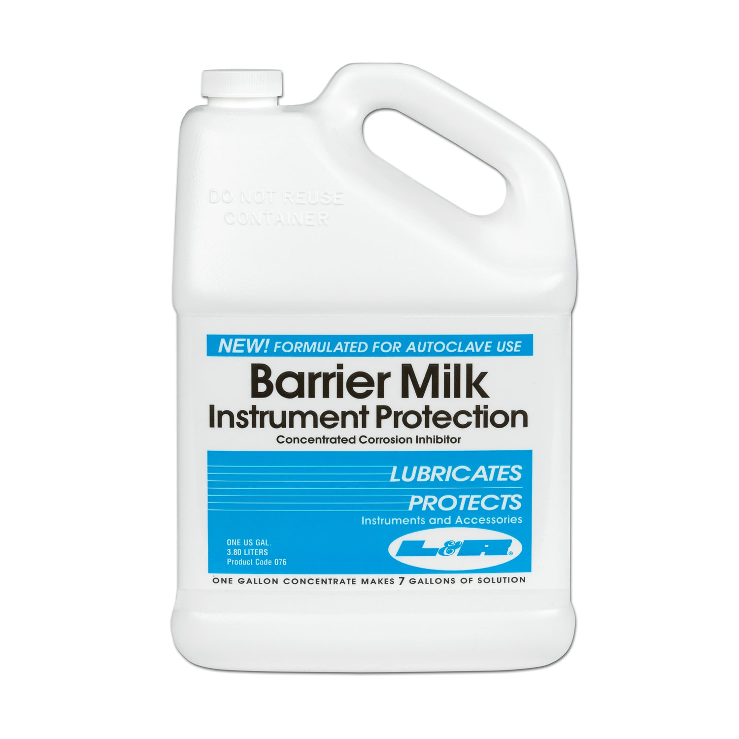 076 - L&R Manufacturing Company - Barrier Milk Cleaning Solution, Gallon Bottle, 4/cs    , cs