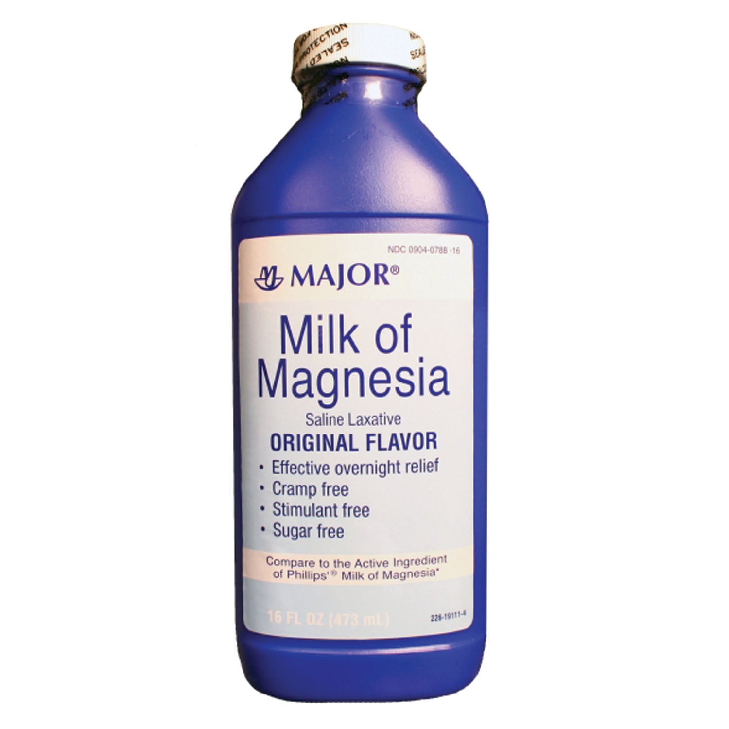 002672 - Major Pharmaceuticals - Leche de magnesia, 16 oz, NDC# 00904-0788-16 (solo EE. UU.) (Los productos no se pueden vender a tiendas minoristas o minoristas en línea como Amazon, Walmart, eBay, Alibaba, etc.) , c/u
