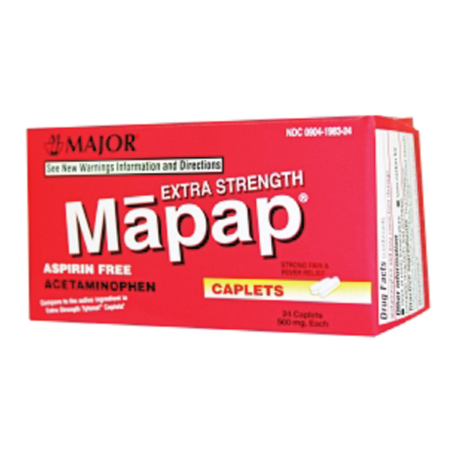 100443 - Major Pharmaceuticals - Mapap, 500mg, 24s, Boxed, Compare to Tylenol®, 24/cs, NDC# 00904-6720-24 (US Only) (Products cannot be sold to retail stores or online retailers such as Amazon, Walmart, eBay, Alibaba, etc.)    , cs