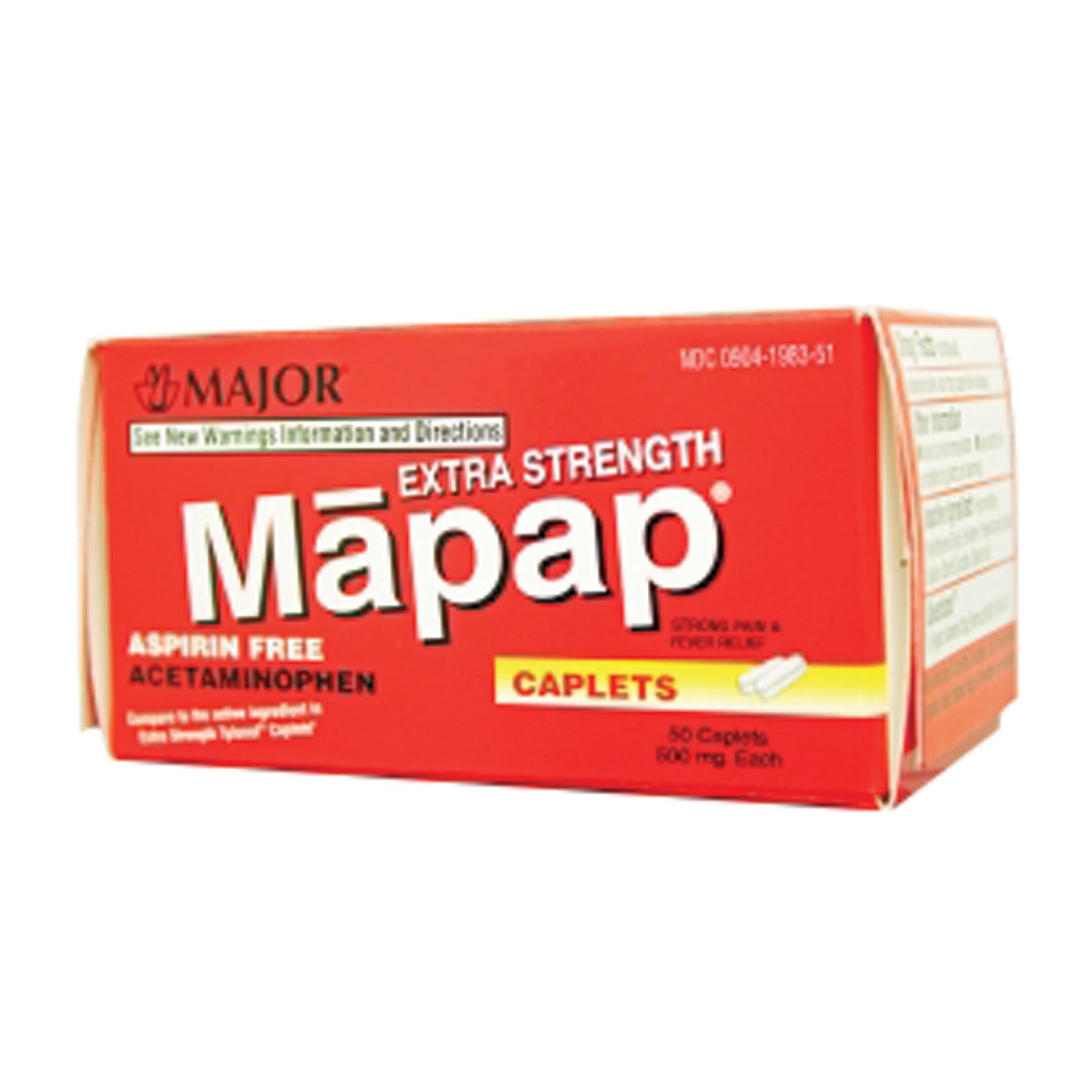 100444 - Major Pharmaceuticals - Mapap, 500mg, 50s, Boxed, Compare to Tylenol®, 24/cs, NDC# 00904-6720-51 (US Only) (Products cannot be sold to retail stores or online retailers such as Amazon, Walmart, eBay, Alibaba, etc.)    , cs