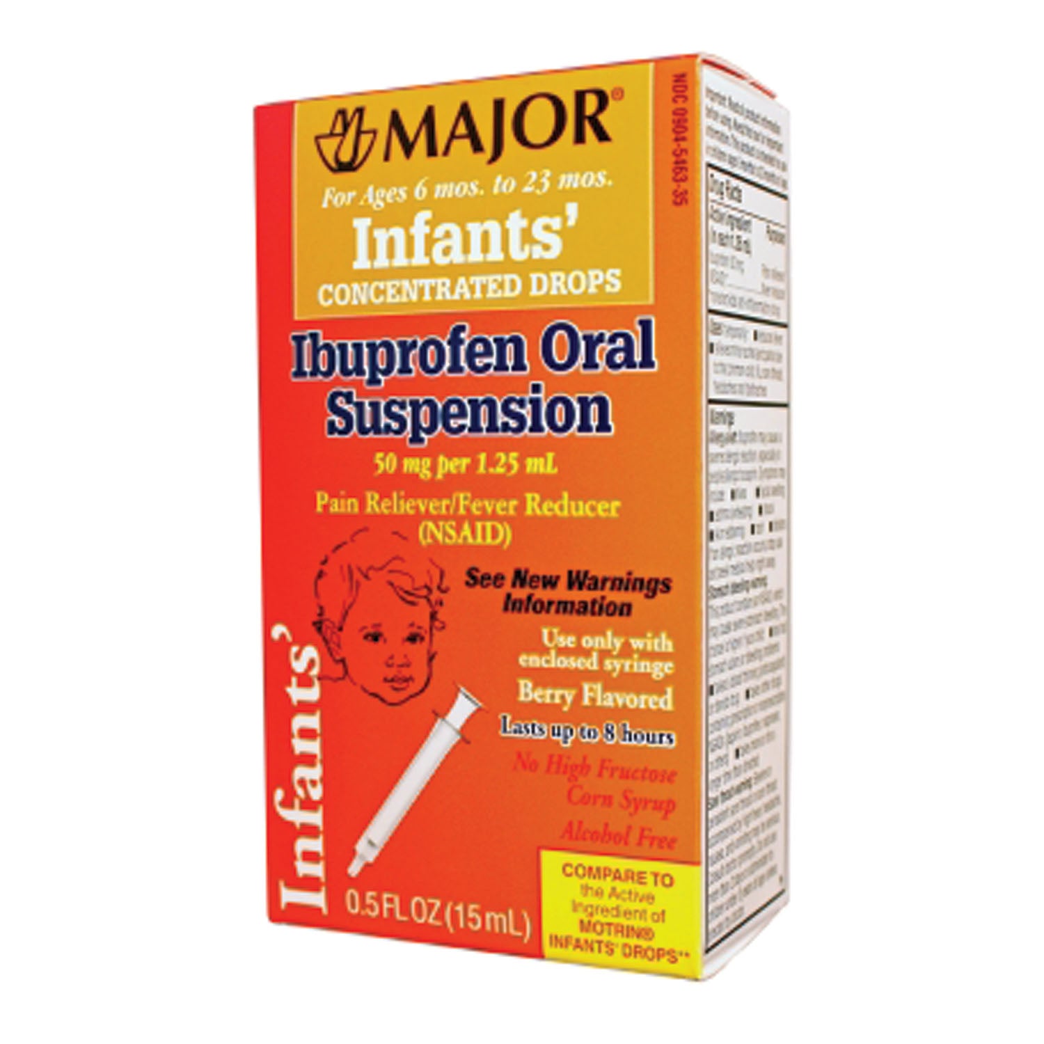 242107 - Major Pharmaceuticals - buprofen, Concentrated Drops, 15mL, Compare to Motrin®, 24/cs, NDC# 00904-5463-35 (US Only) (Products cannot be sold to retail stores or online retailers such as Amazon, Walmart, eBay, Alibaba, etc.)    , cs