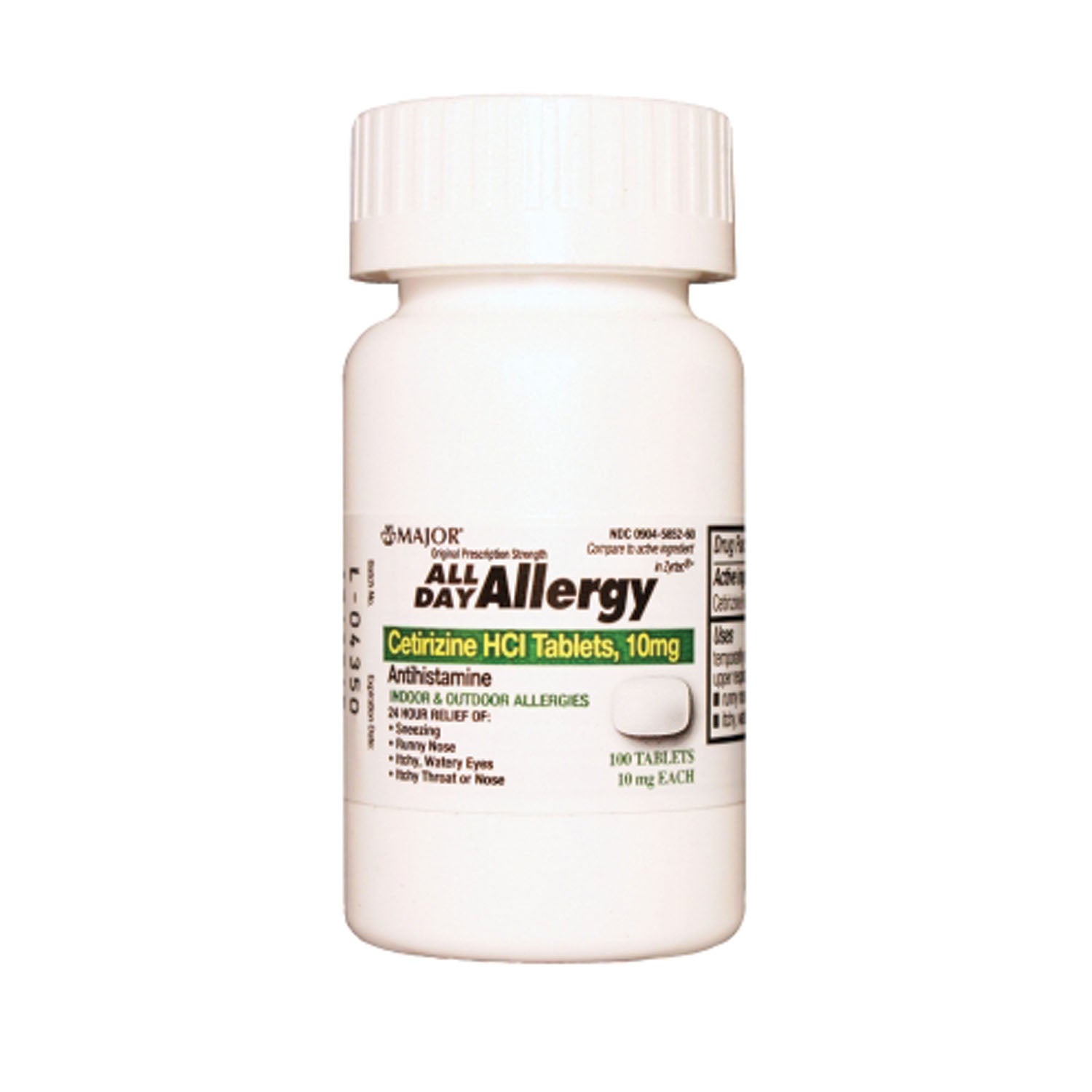 255551 - Major Pharmaceuticals - All Day Allergy, 24 Hour, 100s, 144/cs, NDC# 00904-6717-60 (US Only) (Products cannot be sold to retail stores or online retailers such as Amazon, Walmart, eBay, Alibaba, etc.)    , cs