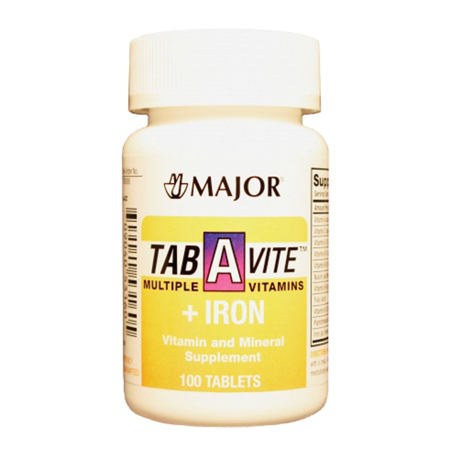 370942 - Major Pharmaceuticals - Tab-A-Vite, Iron, Tablets, 100s, Compare to One-A-Day®, NDC# 80681-0124-00 (US Only) (Products cannot be sold to retail stores or online retailers such as Amazon, Walmart, eBay, Alibaba, etc.)    , ea