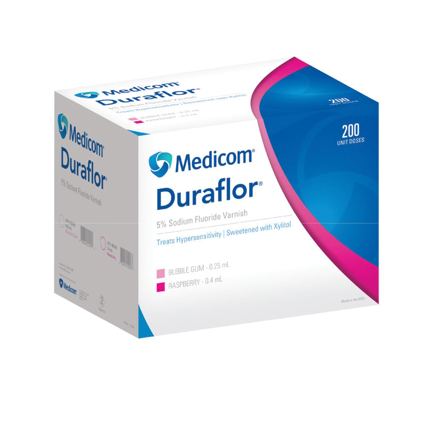 1011-BG200 - Medicom, Inc. - Sodium Fluoride Varnish, Bubble Gum, 0.25mL Unit Dose, 200/bx (Not Available for sale into Canada)    , bx