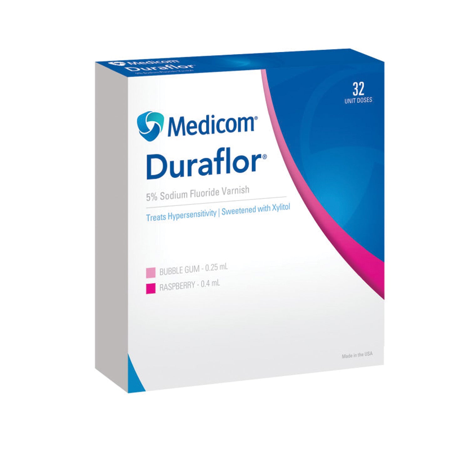 1011-BG32 - Medicom, Inc. - Sodium Fluoride Varnish, Bubble Gum, 0.25mL Unit Dose, 32/bx (Not Available for sale into Canada)    , bx