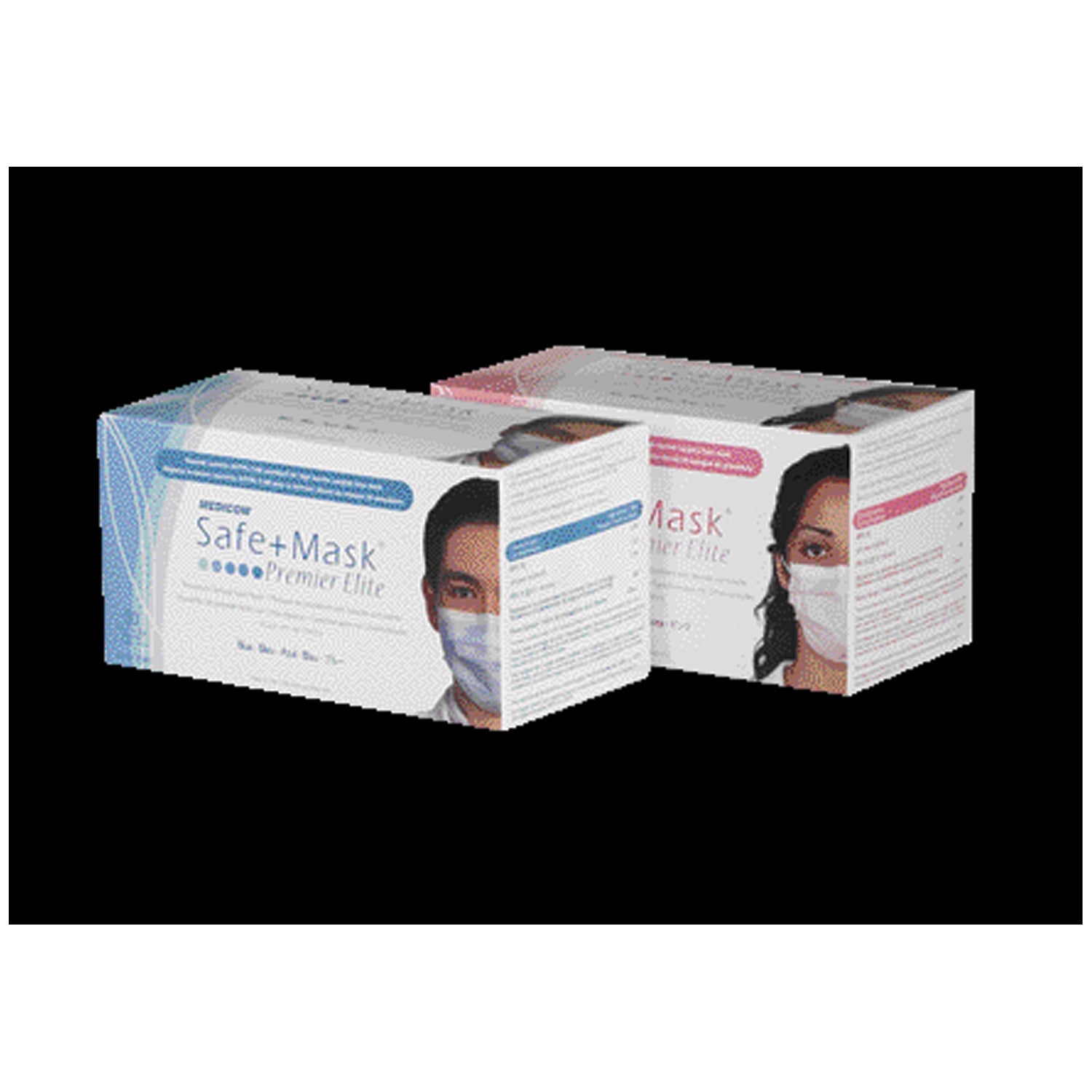 2025 - Medicom, Inc. - Premier Elite™ ProShield 耳掛口罩（附口罩），ASTM 3 級，藍綠色，25 個/盒，4 盒/箱（加拿大不販售），箱裝