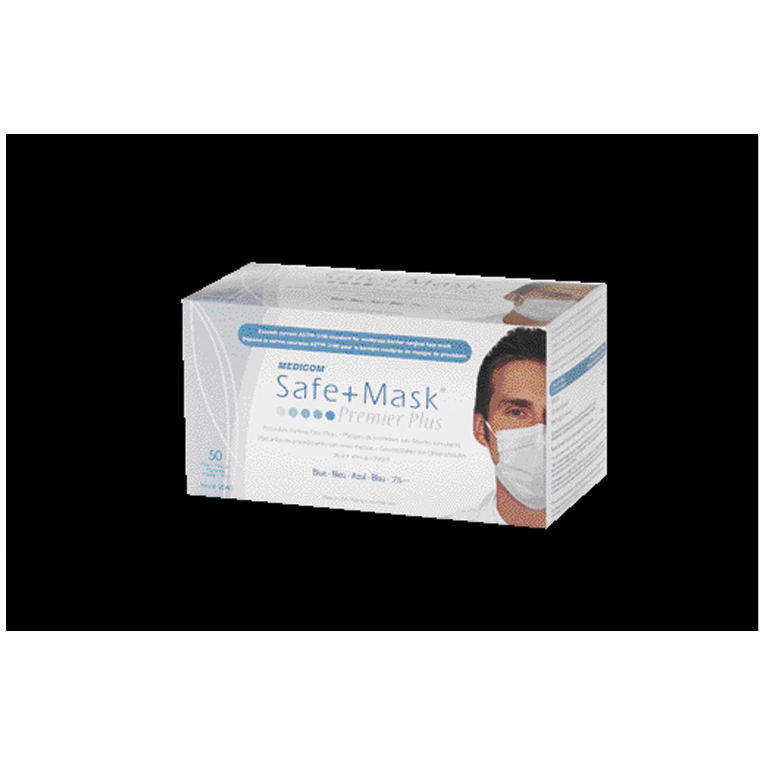 2040 - Medicom, Inc. - Earloop Mask, ASTM Level 2, Blue, 50/bx, 10 bx/cs (Not Available for sale into Canada)    , cs