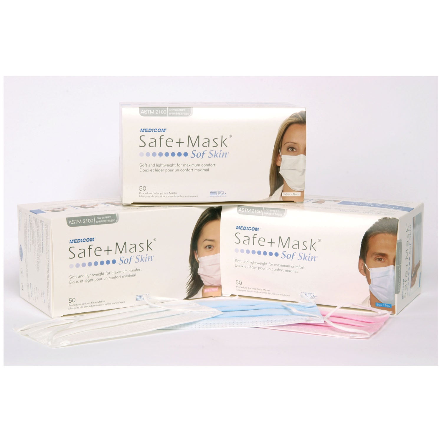 2080 - Medicom, Inc. - Earloop Mask, ASTM LEVEL 1, White, 50/bx, 10 bx/cs (Not Available for sale into Canada)    , cs