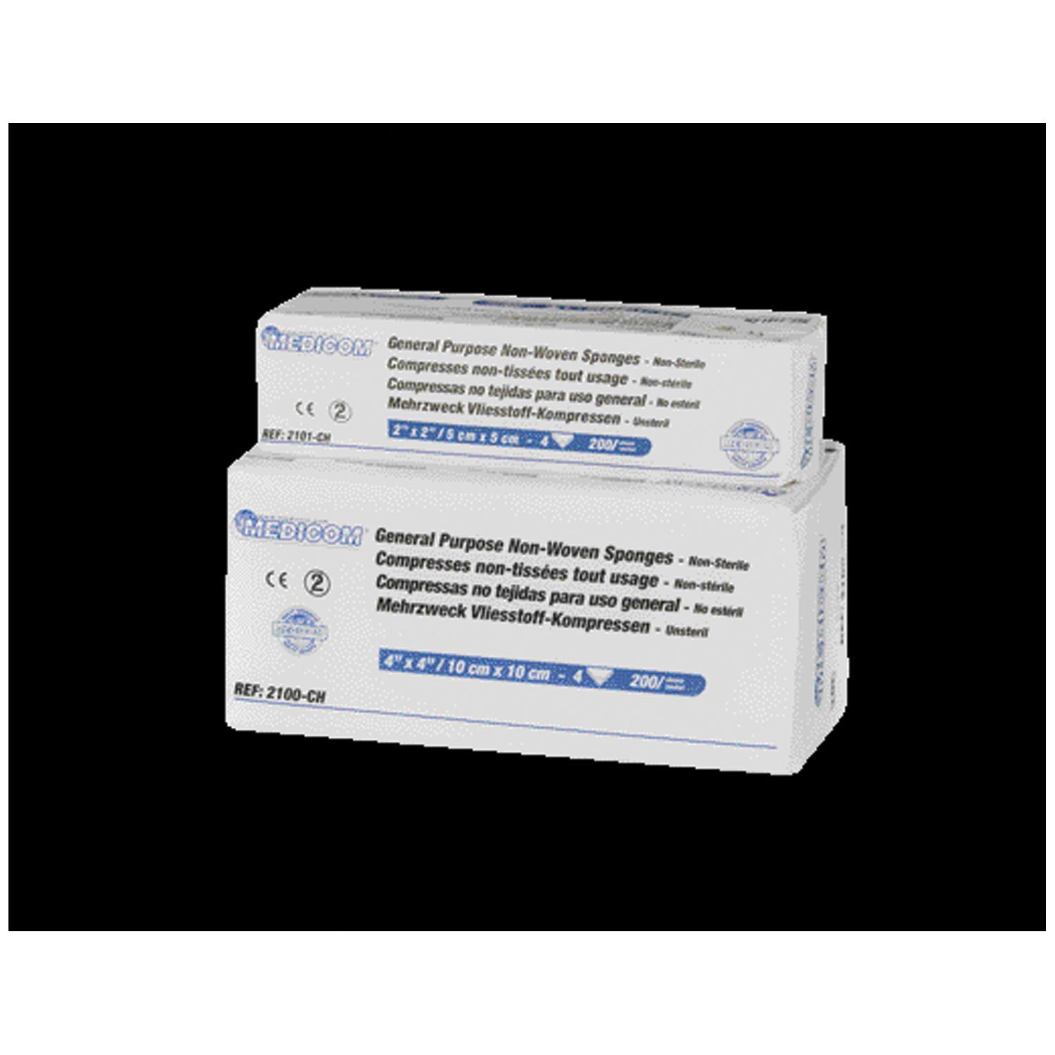 2103-CH - Medicom, Inc. - Sponge, 3" x 3", 4-Ply, Non-Woven, Non-Sterile, 200/slv, 20slv/cs (Not Available for sale into Canada)    , cs