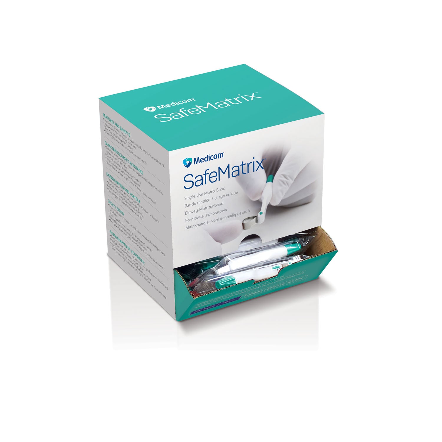 30050 - Medicom, Inc. - Matrix Band, Disposable, Narrow, 4.5mm, Green, 50 bands/bx    , bx