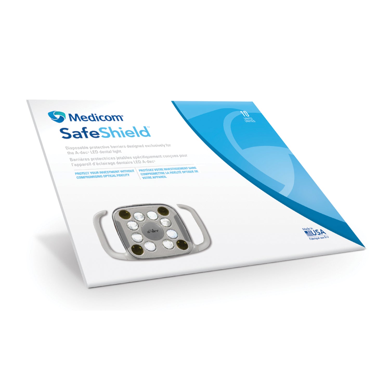 9565 - Medicom, Inc. - SafeShield 光屏障，一次性使用，專用於 A-dec® LED 燈，10 個/包，10 包/箱（加拿大地區不銷售），箱