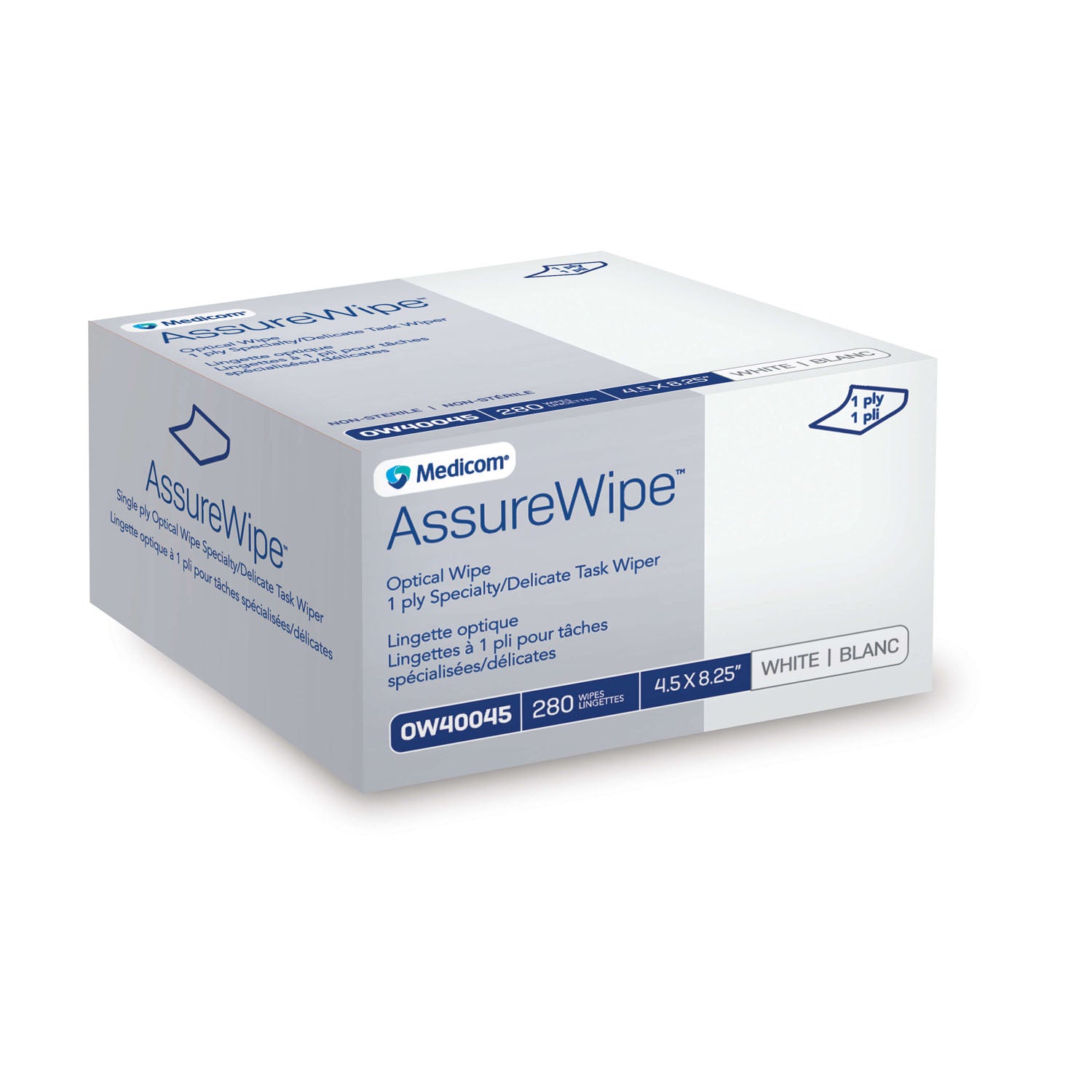 OW40045 - Medicom, Inc. - Optical Wipe, 4.5” L x 8.25” W, 280 wipes/bx, 60 bx/cs (Not Available for sale into Canada)    , cs