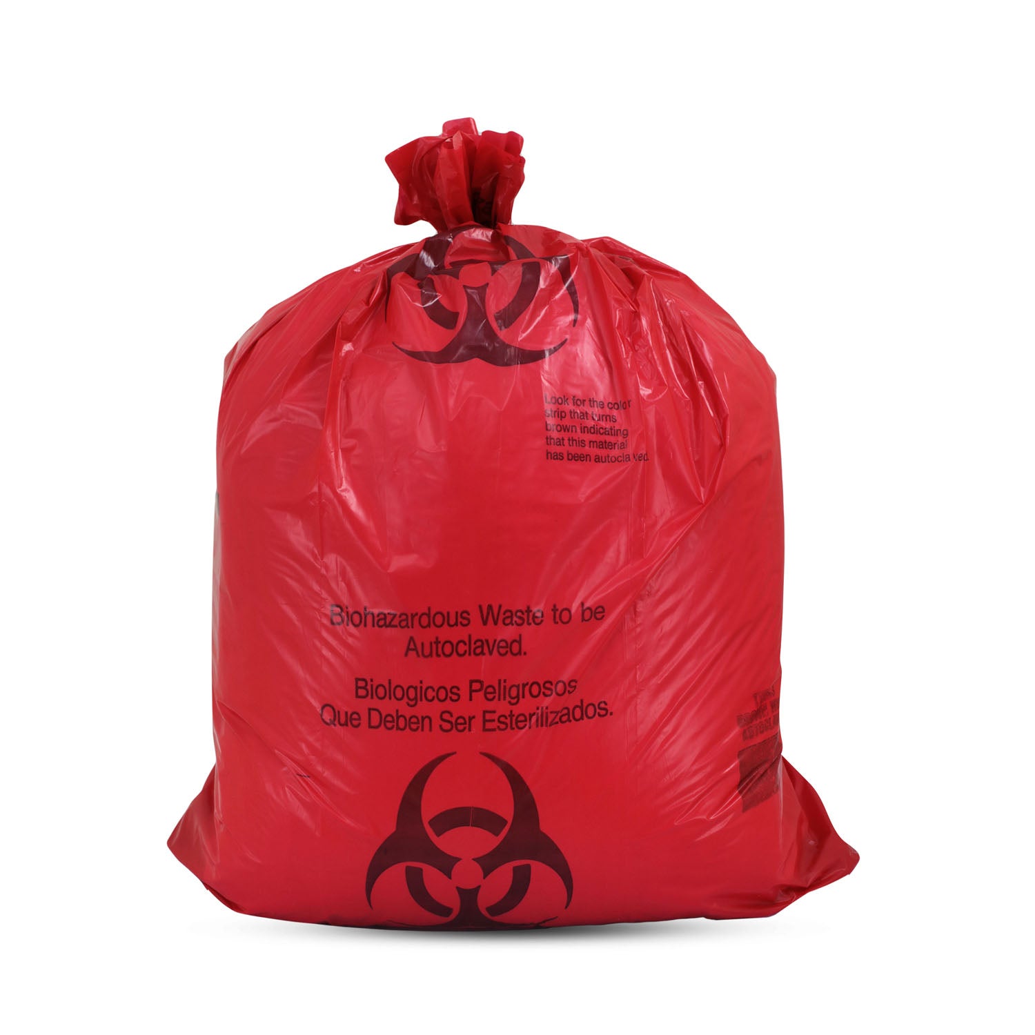 5012 - Medegen Medical Products, LLC - 生物危害廢物袋，14 英寸 x 19 英寸，紅/黑，2 密耳，3-4 加侖，500 個/箱，箱裝