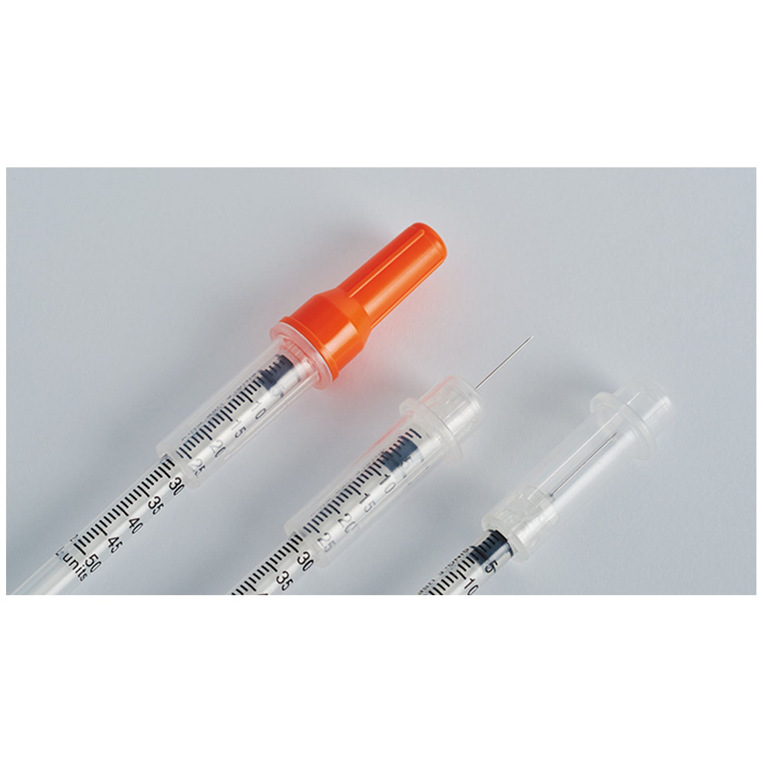 2102 - MediVena - Jeringa de seguridad para insulina, 0,5 ml, 29 G x ½", caja con código azul, 100/caja (100 cajas/plt), caja
