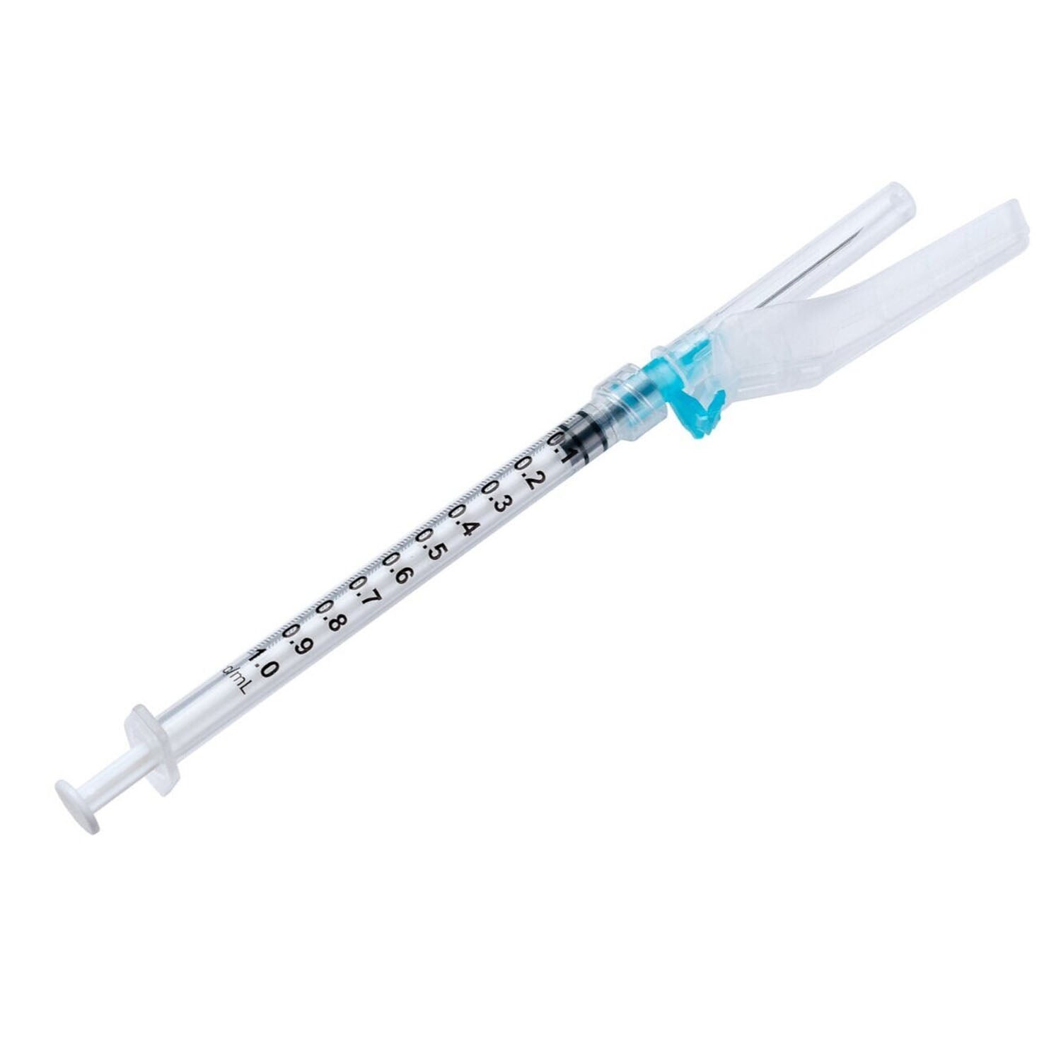 2110 - MediVena - Jeringas Luer-Lock, 1 ml, con agujas de seguridad, 23 G x 1'' (25 mm), 100/caja (artículo con fecha de caducidad próxima; no se puede devolver), caja
