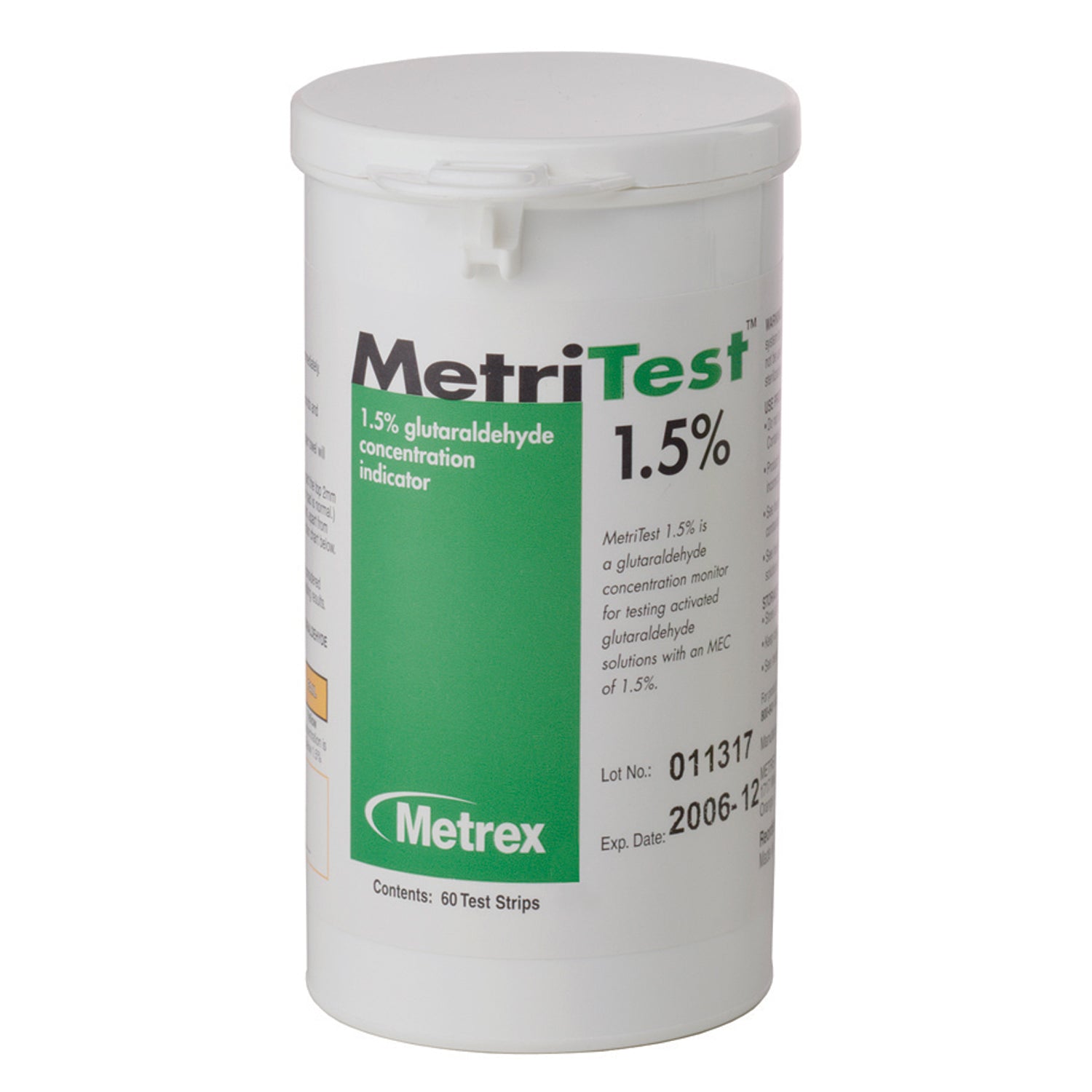 10-303 - Metrex Research Corporation - MetriTest 1½, For 14 Day Use Life, 60 strips/bottle, 2 btl/cs (US Only)    , cs