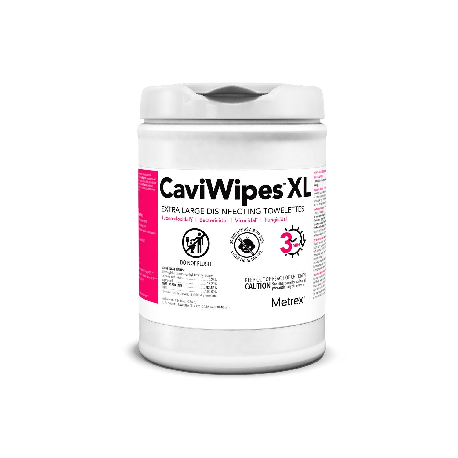 13-1150 - Metrex Research Corporation - XL CaviWipes, 65 Wipes, 12 canisters/cs (40 cs/plt) (091264) (US Only)    , cs