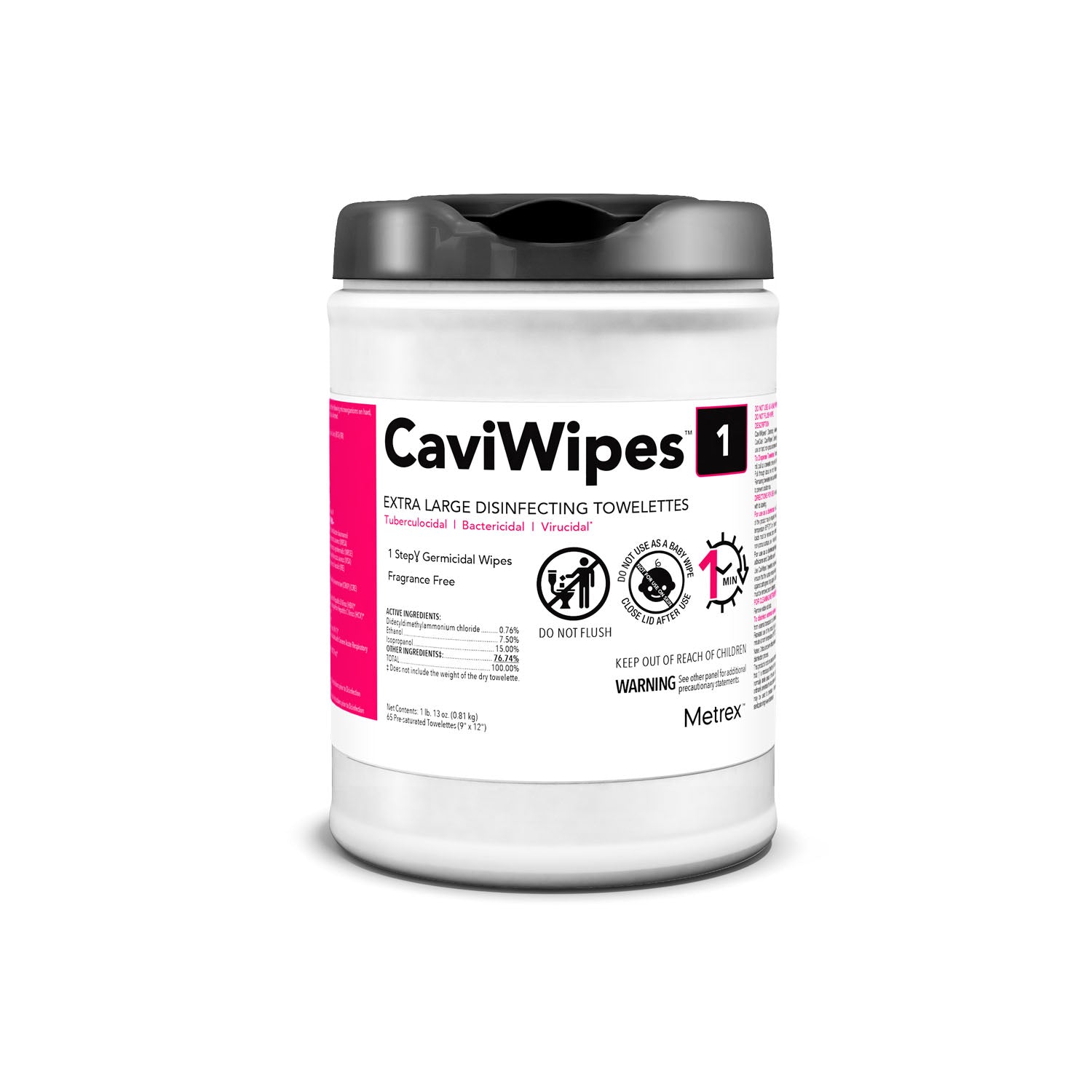 13-5150 - Metrex Research Corporation - CaviWipes1™, 9" x 12", 65 ct/can, 12 can/cs (40 cs/plt) (091259) (US Only)    , cs